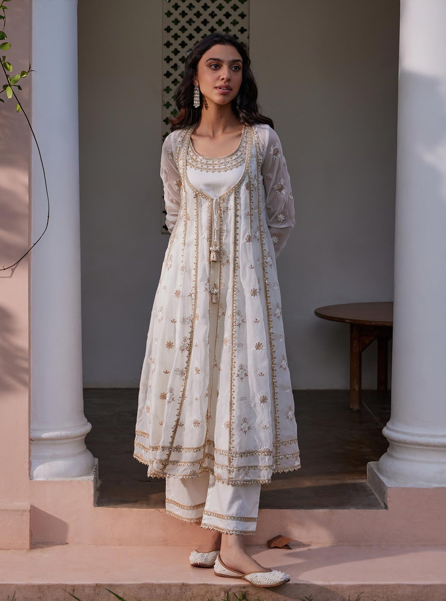 Mulmul Organza Delilah Off White Kurta main image 0