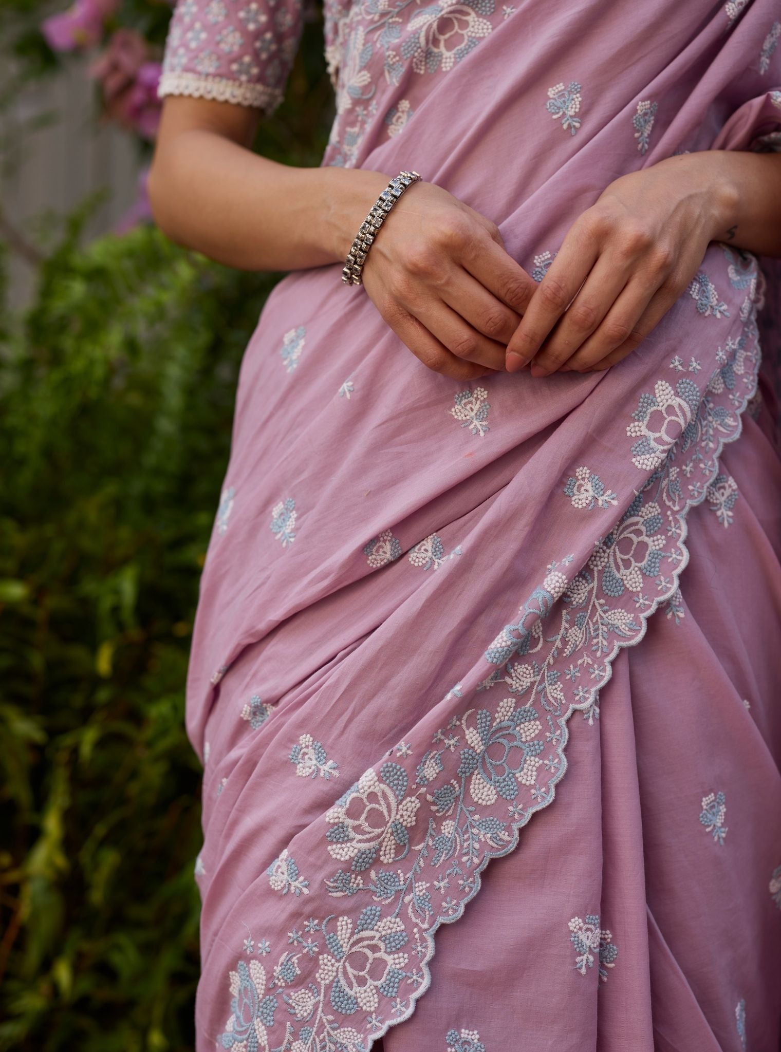 Rinae Supima Cotton Lilac Saree