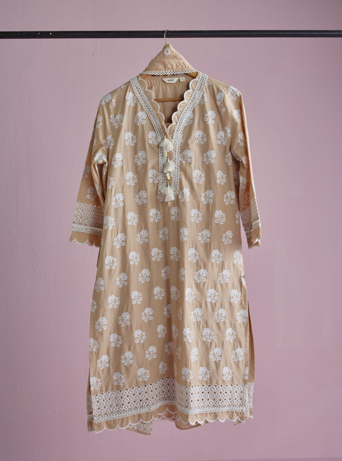 Taro Supima Cotton Beige Kurta Set