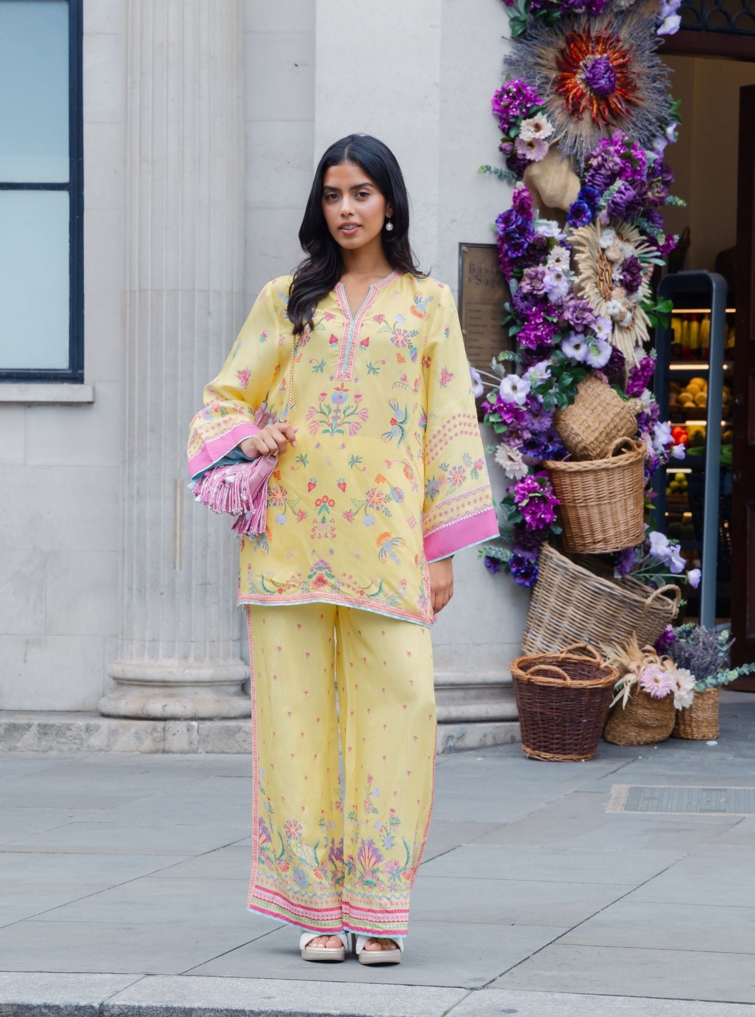 Evara Lawn Printed Yellow Co-ord Set