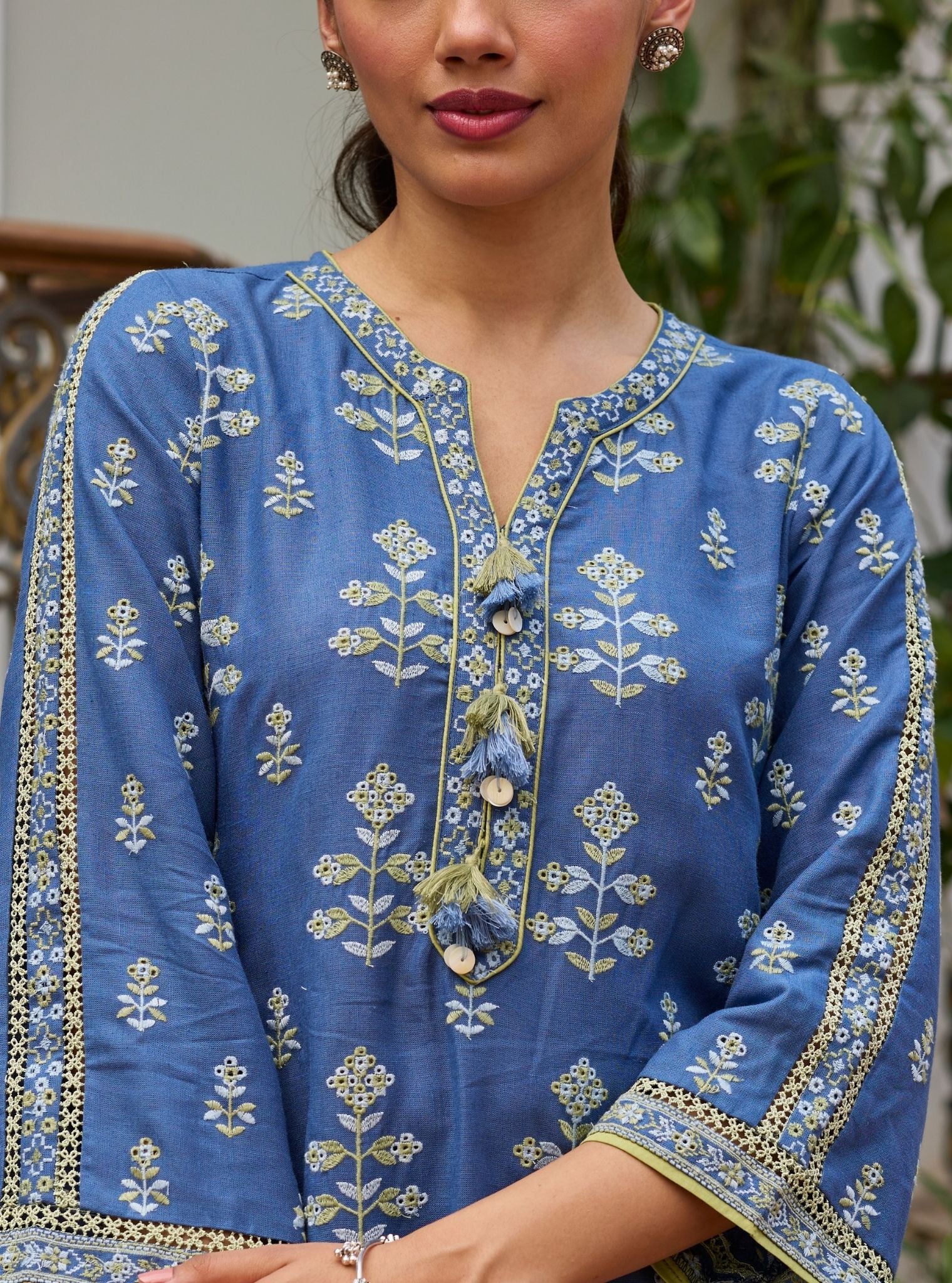 Zano Linen Navy Kurta Set