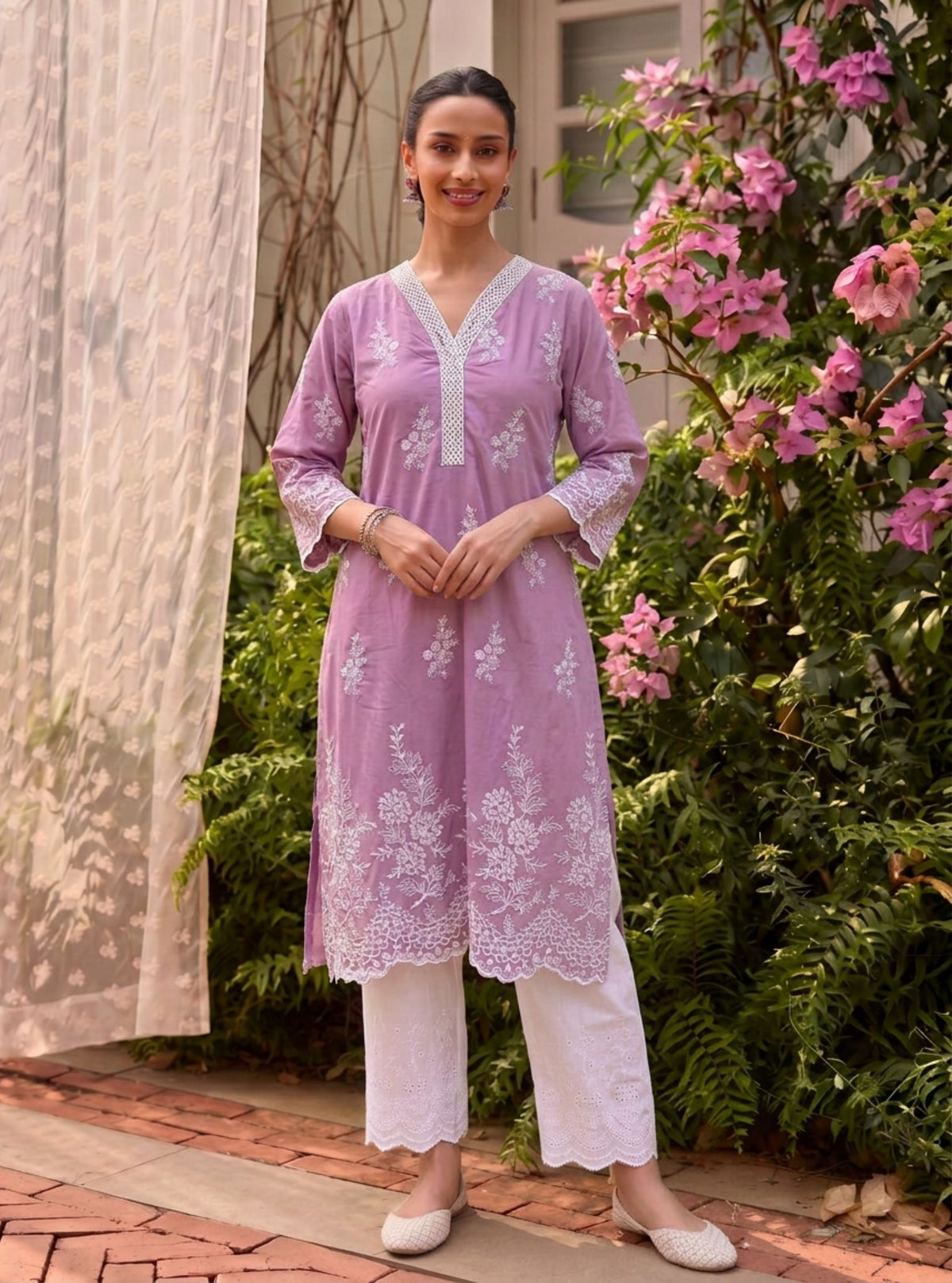 Adeera Supima Cotton Grape Kurta Set
