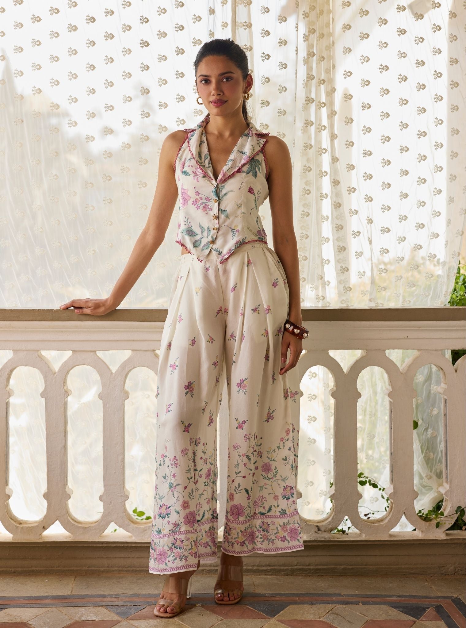 Desi Lawn Off White Jacket Set