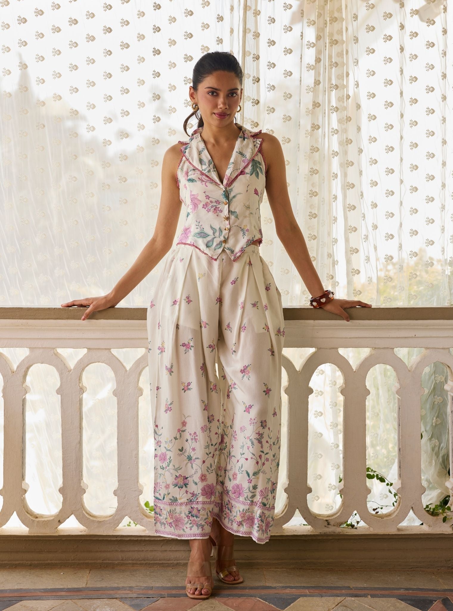 Desi Lawn Off White Jacket Set