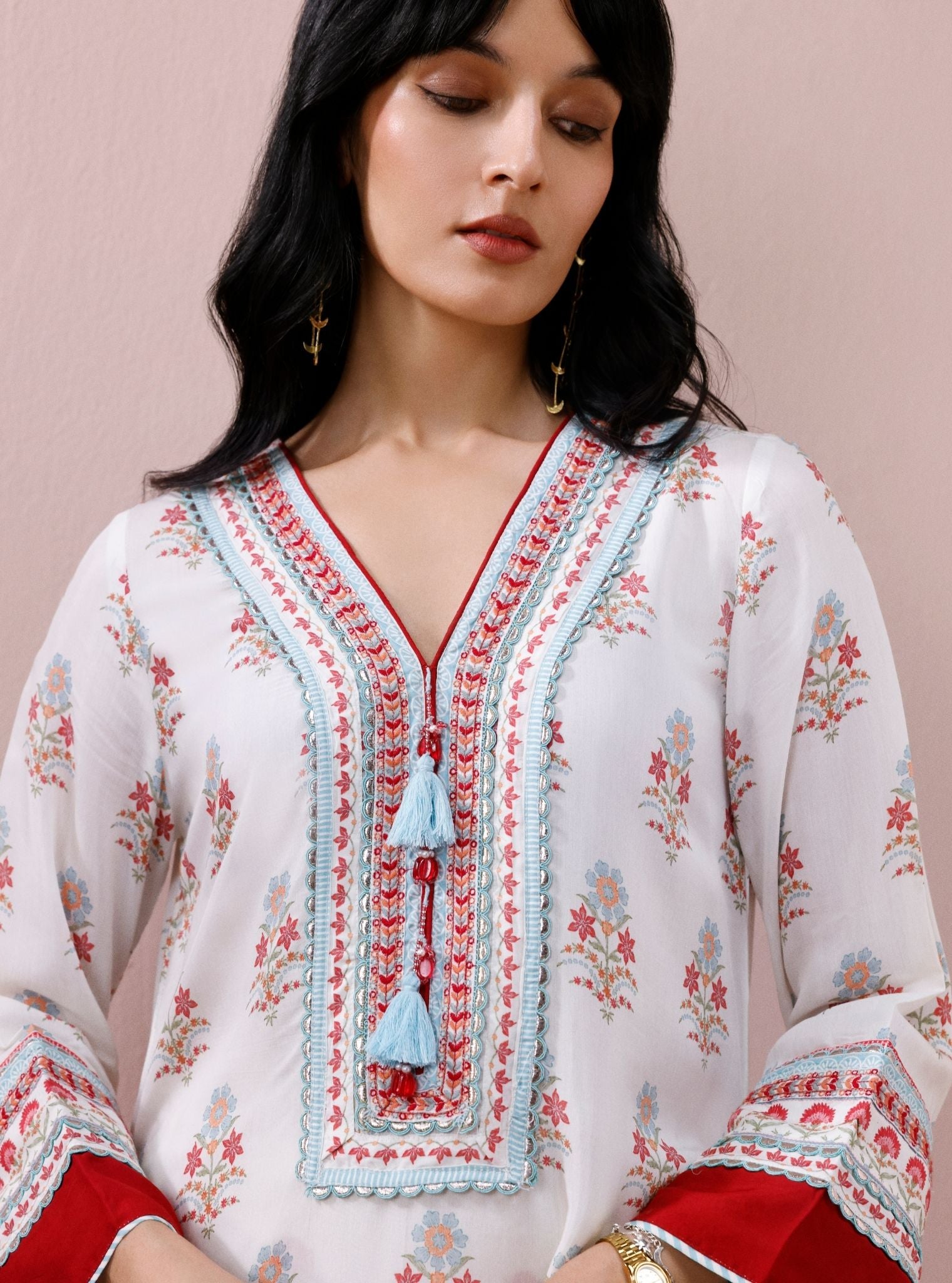 Zela Lawn Printed Off-White Kurta Set