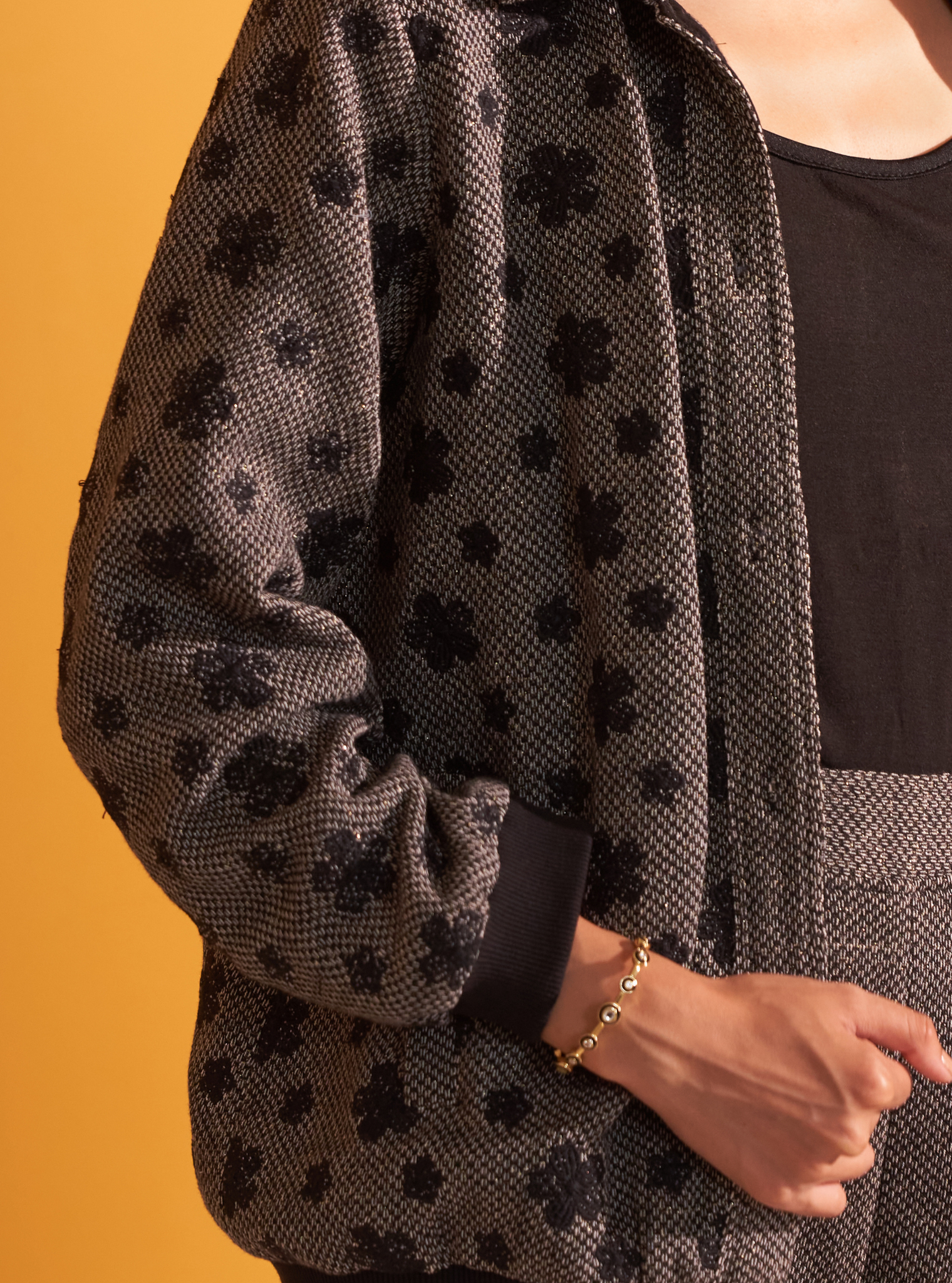 Edith Lurex Knit Black Jacket