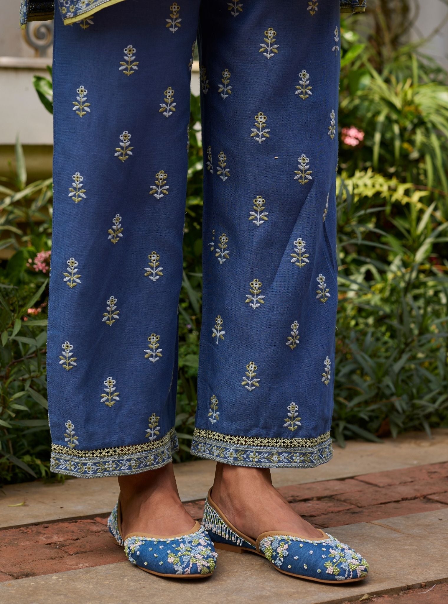 Zano Linen Navy Kurta Set