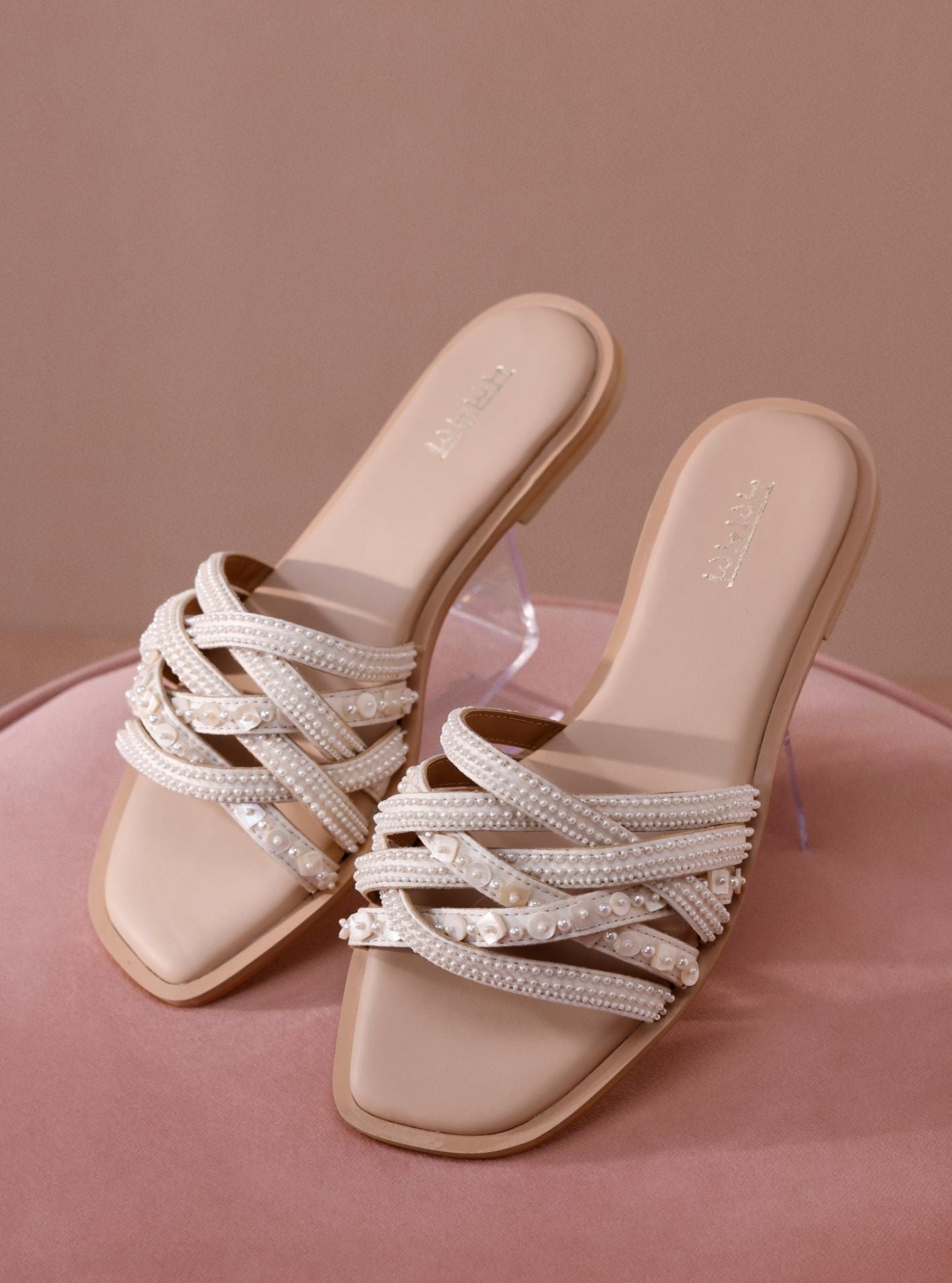 Magnolia Off-White Criss-Cross Flat Sandal