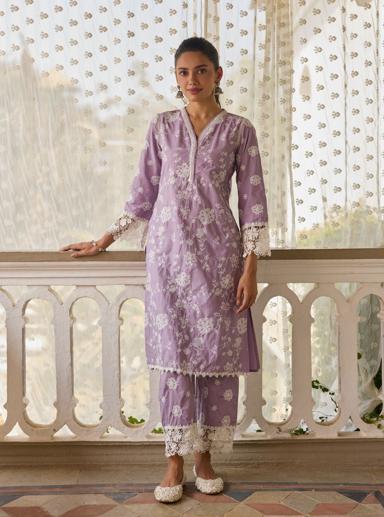 Roli Supima Cotton Lavender Kurta Set