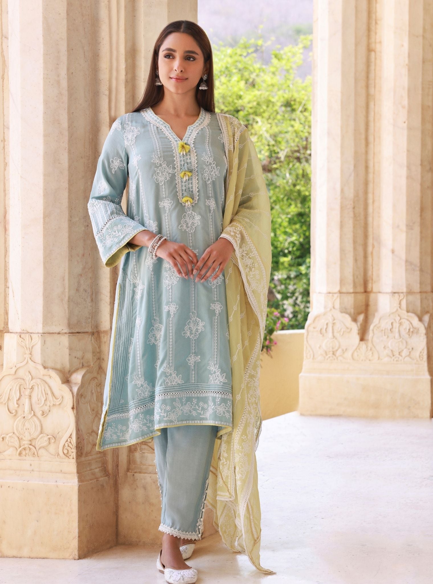 Rimeli Blue Lawn Kurta Set