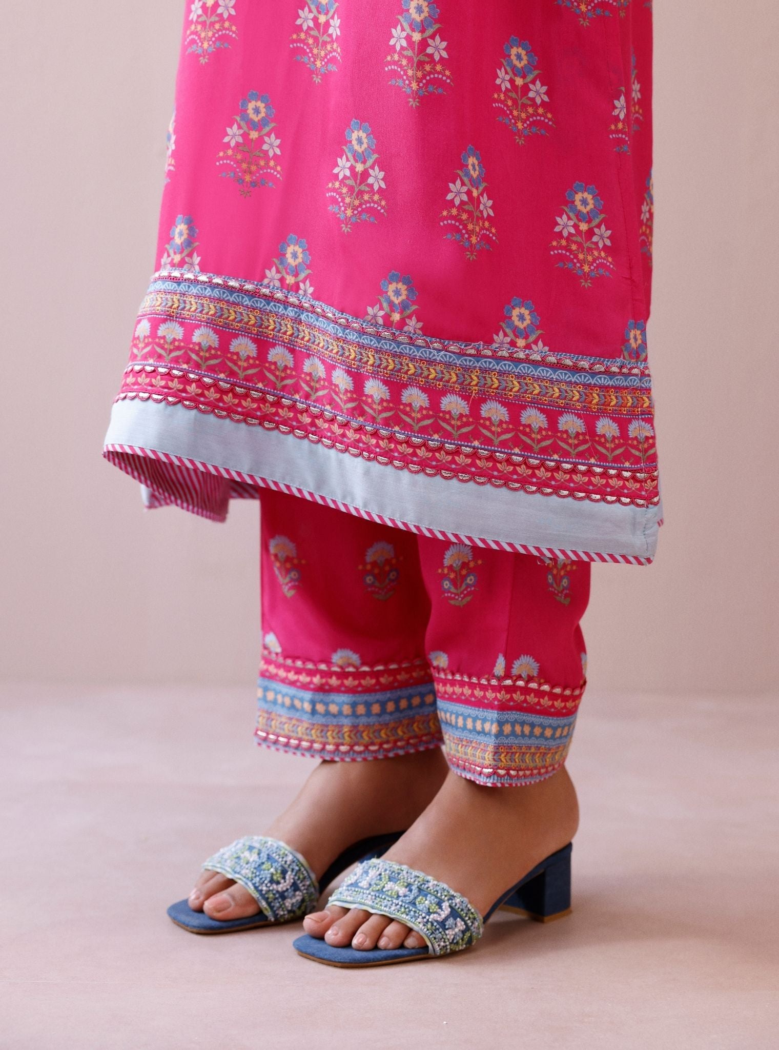 Zela Lawn Printed Fuchsia Kurta Set