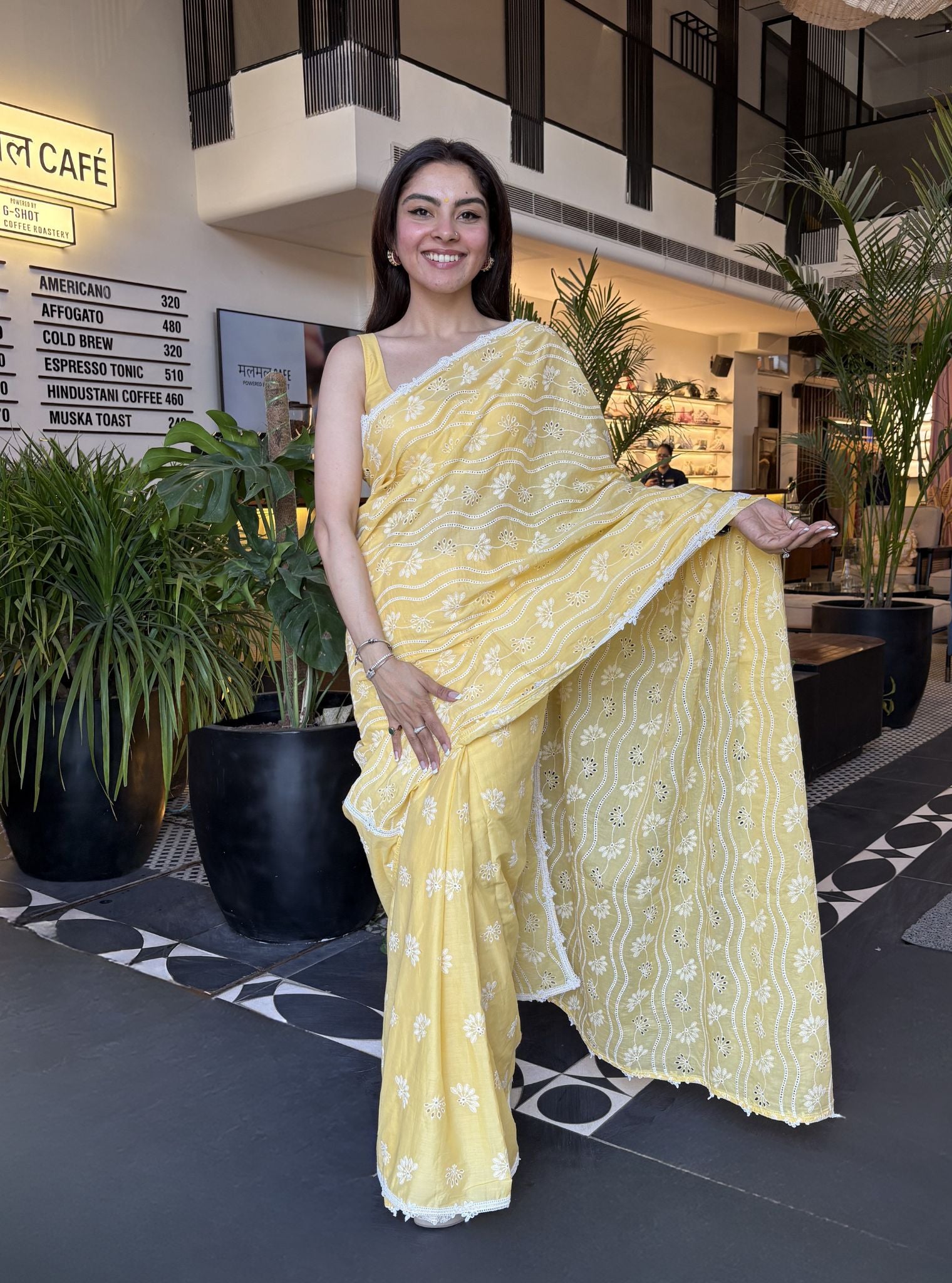 Mirik Supima Cotton Yellow Saree