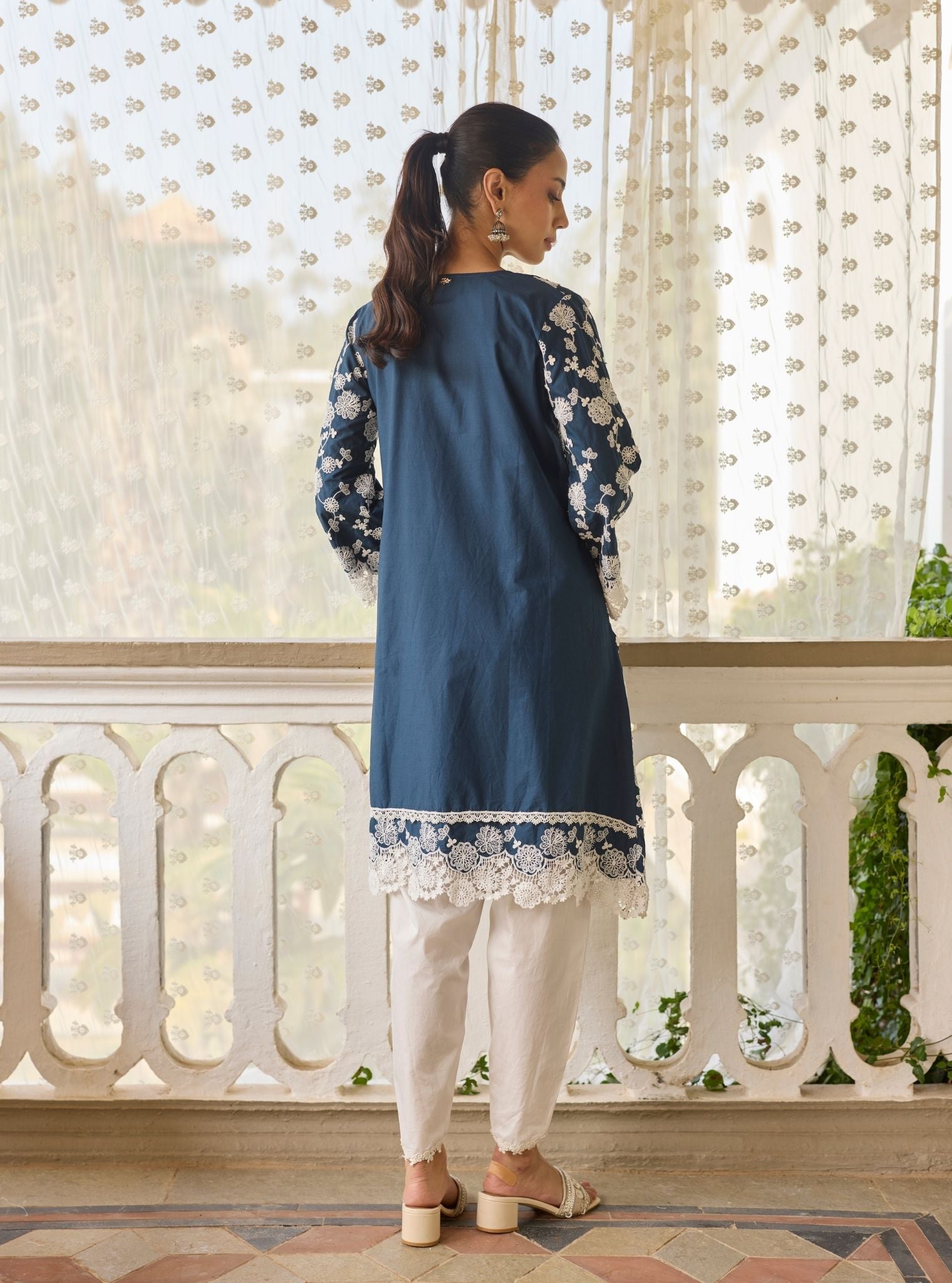 Aaranya Supima Cotton Navy Kurta Set