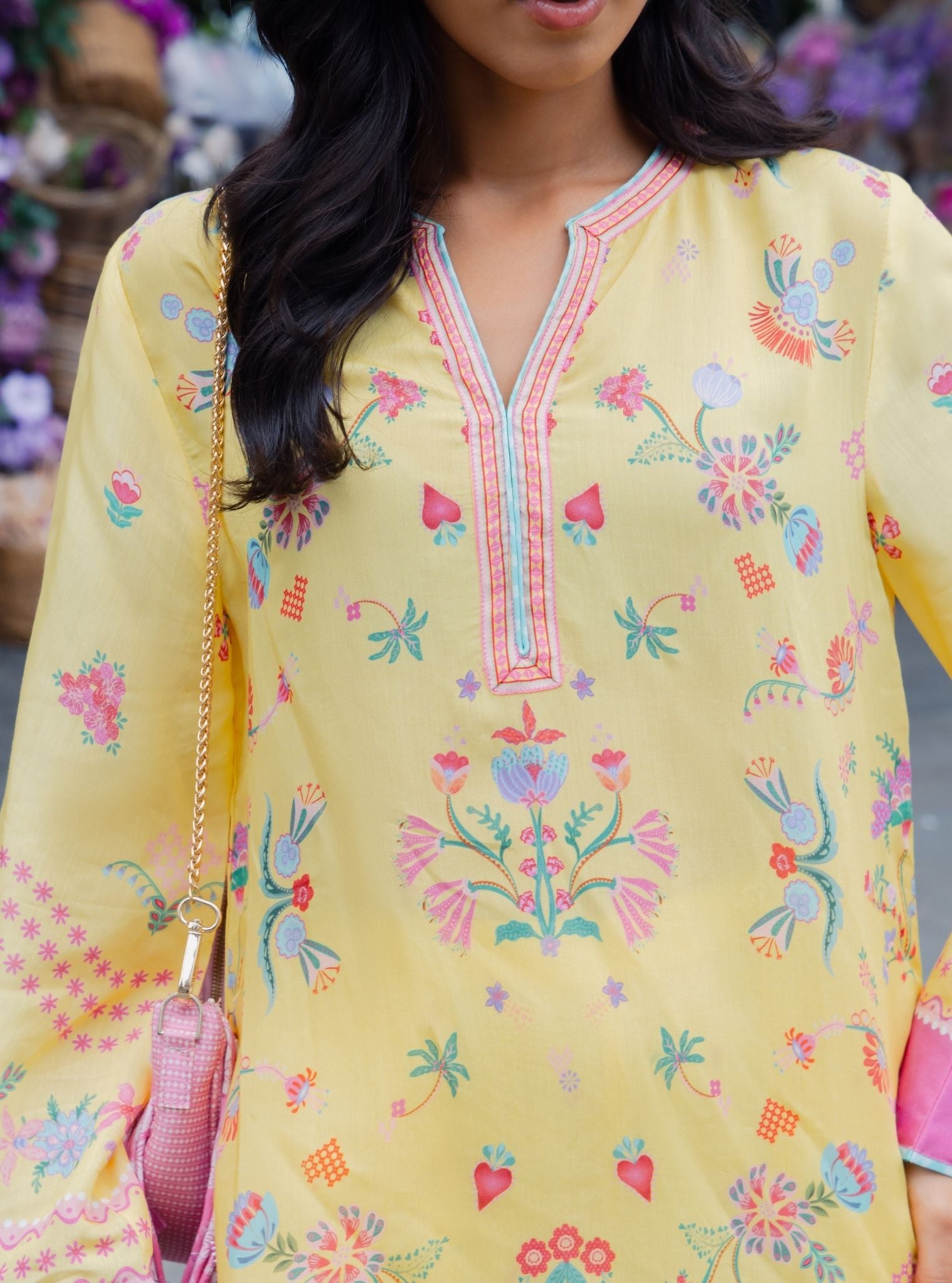 Evara Lawn Printed Yellow Co-ord Set