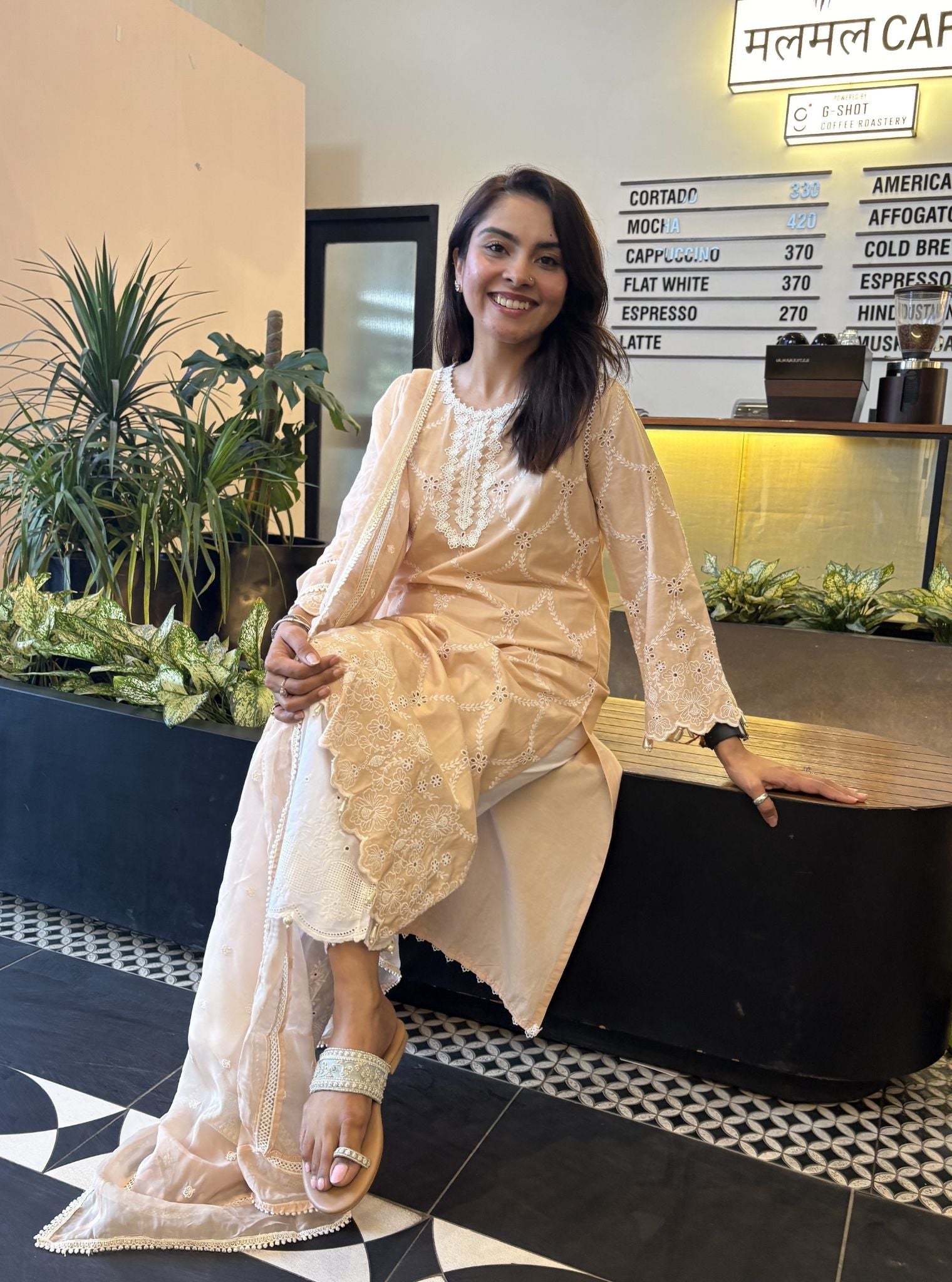 Aashay Supima Cotton Beige Kurta Set