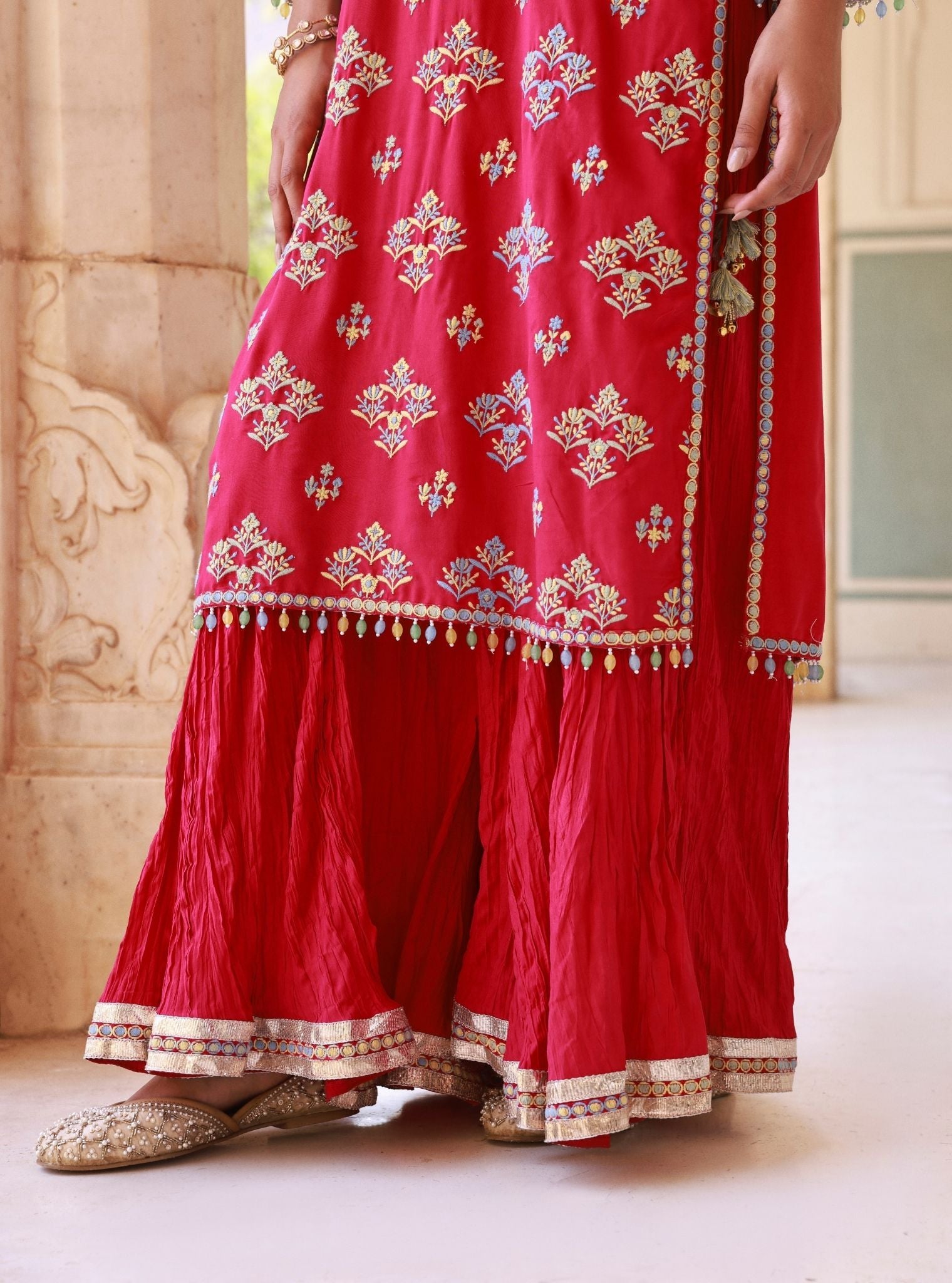 Anekya Fuschia Lawn Sharara Set