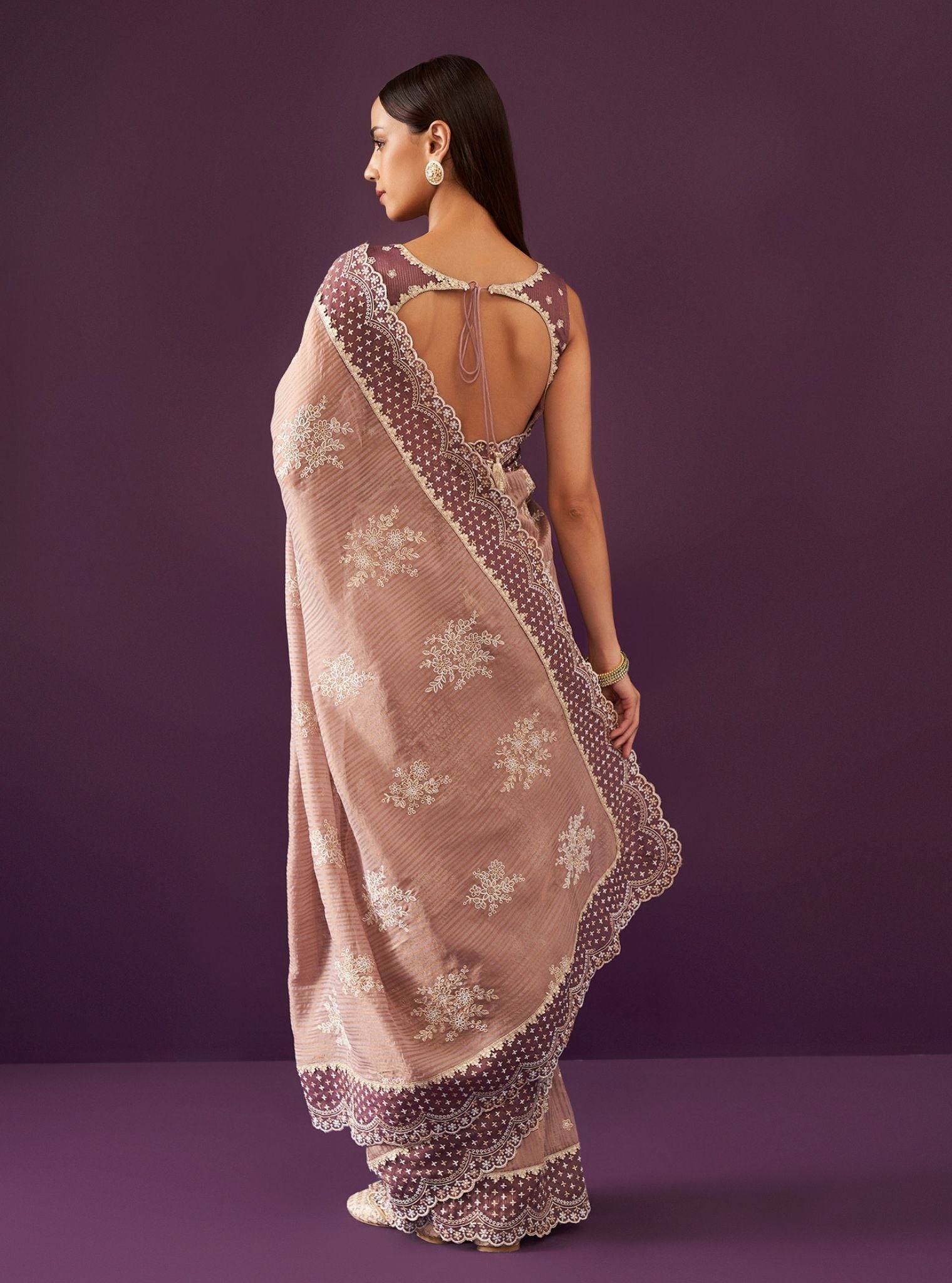 Mulmul Banarsi Aniyah Lilac Saree