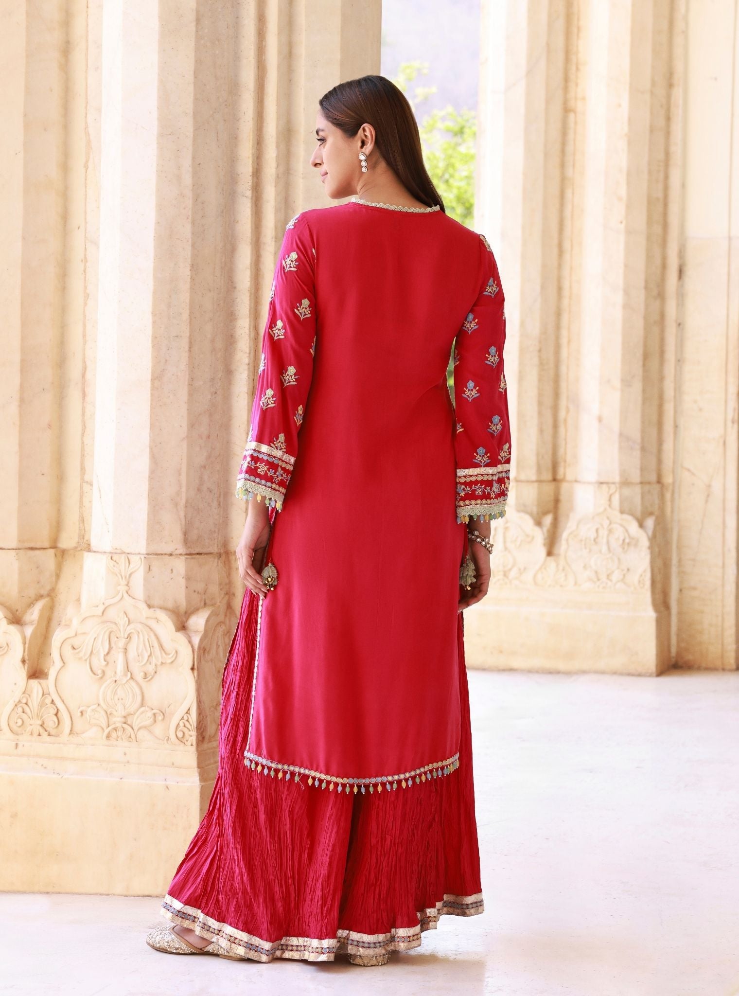 Anekya Fuschia Lawn Sharara Set