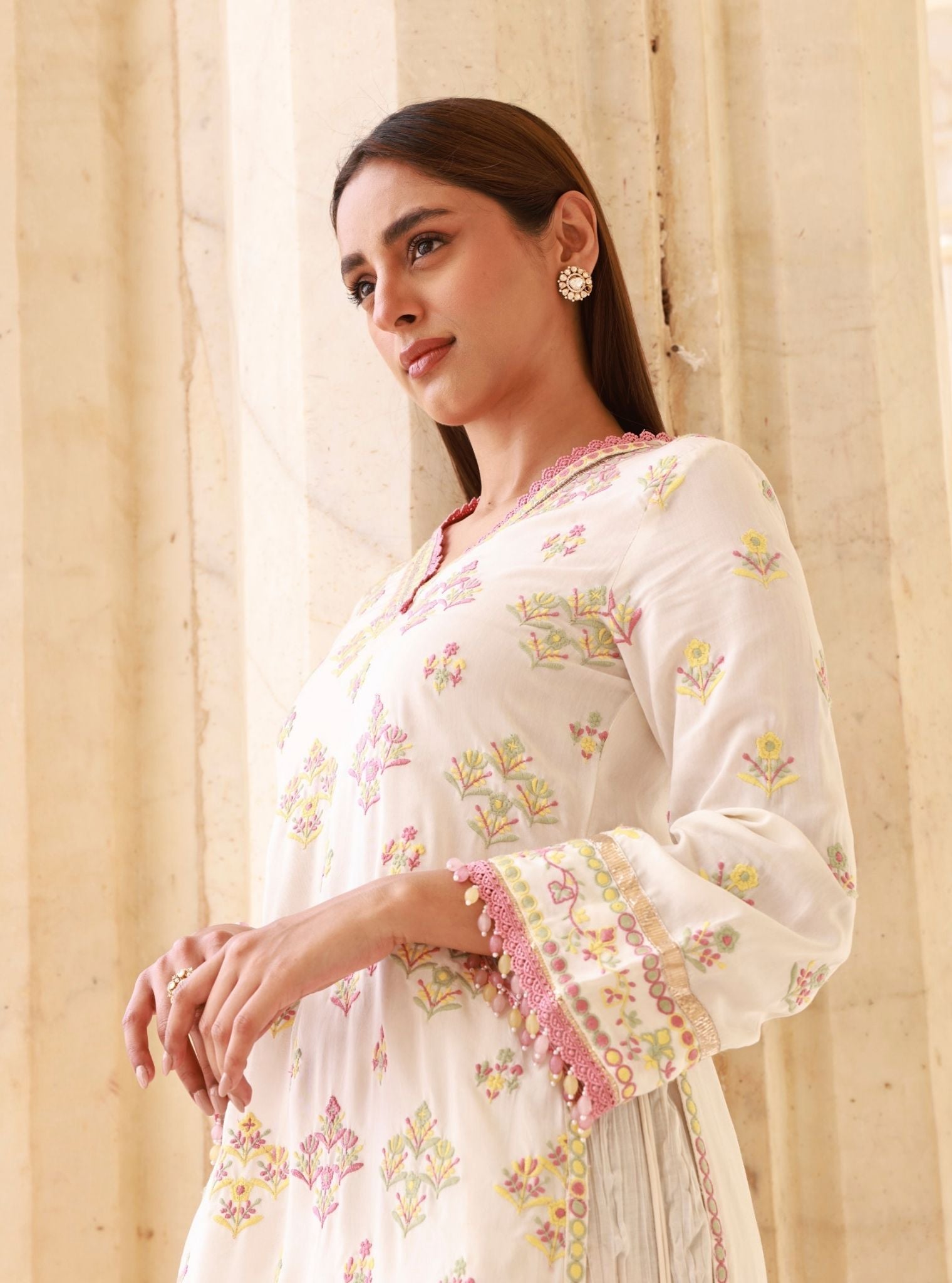 Anekya Off White Lawn Sharara Set