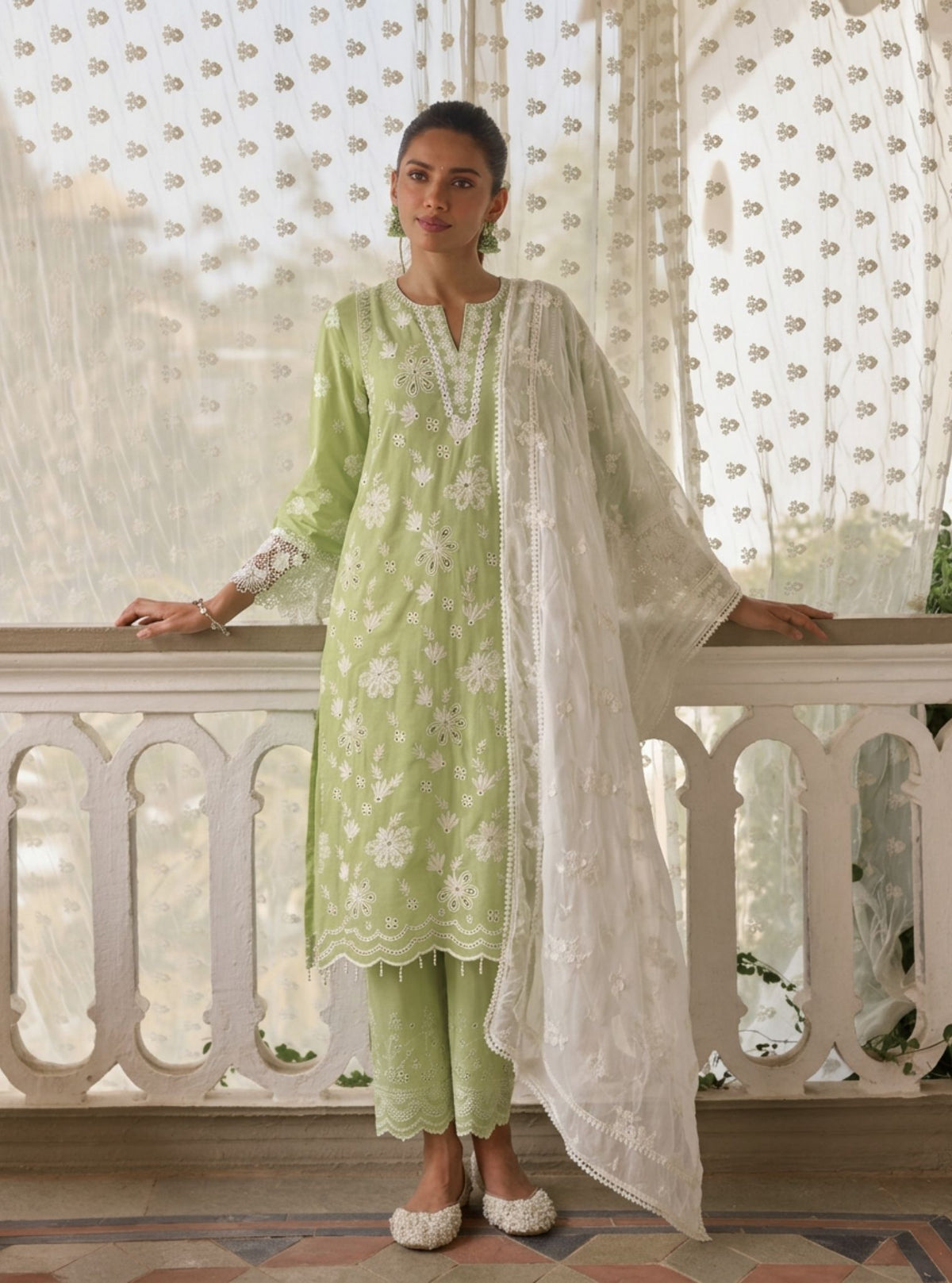 Roli Supima Cotton Green Kurta Set
