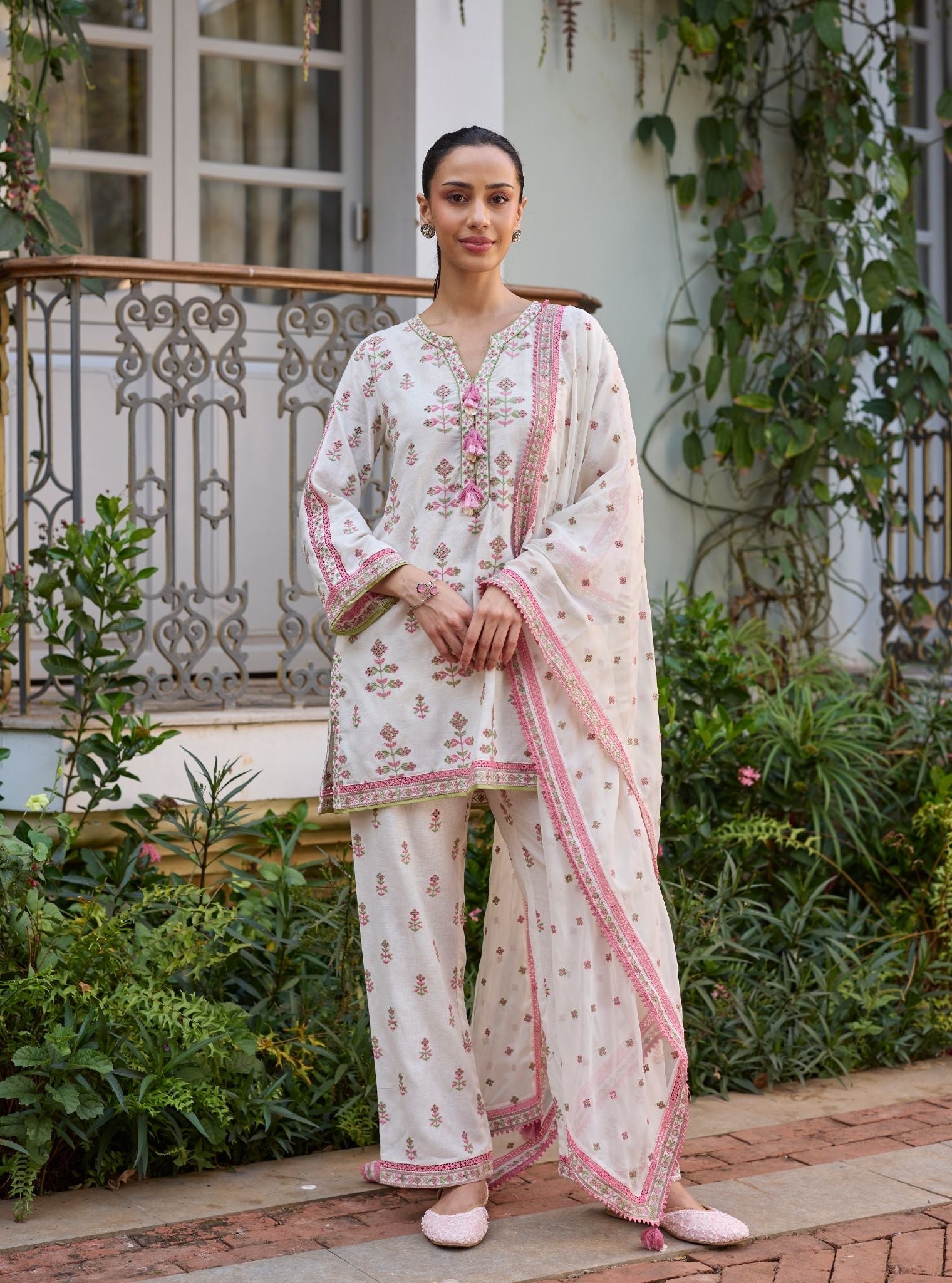 Zano Linen Off White Kurta Set