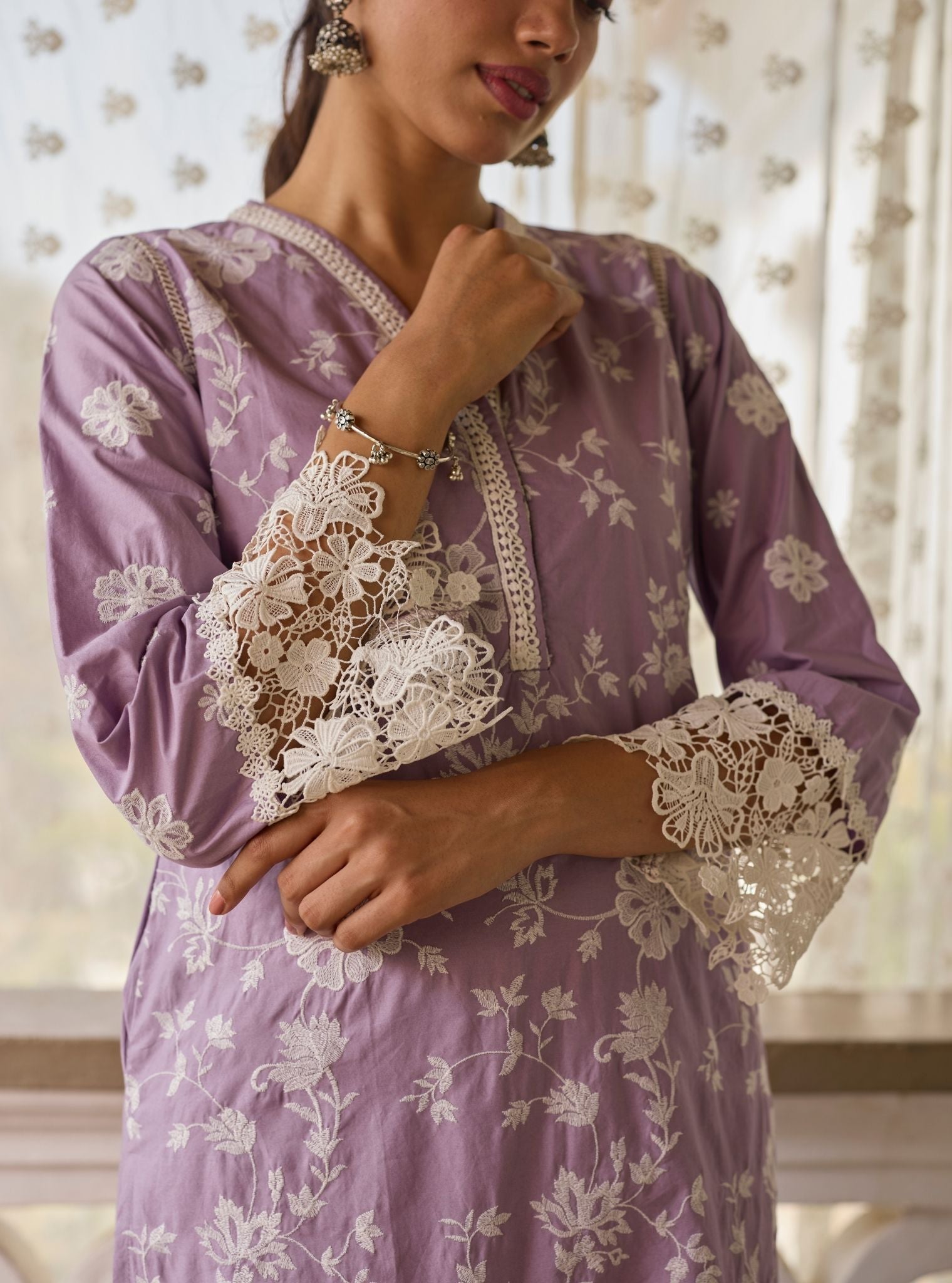 Roli Supima Cotton Lavender Kurta Set