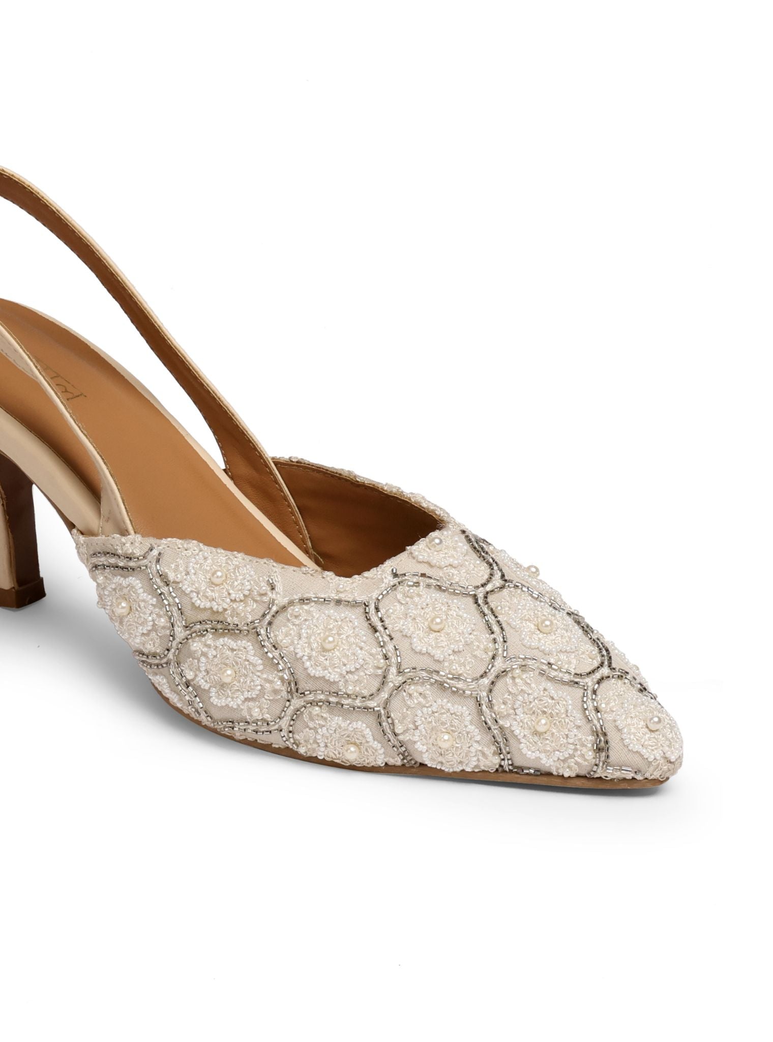 Valeria White Vegan Pointy Heel