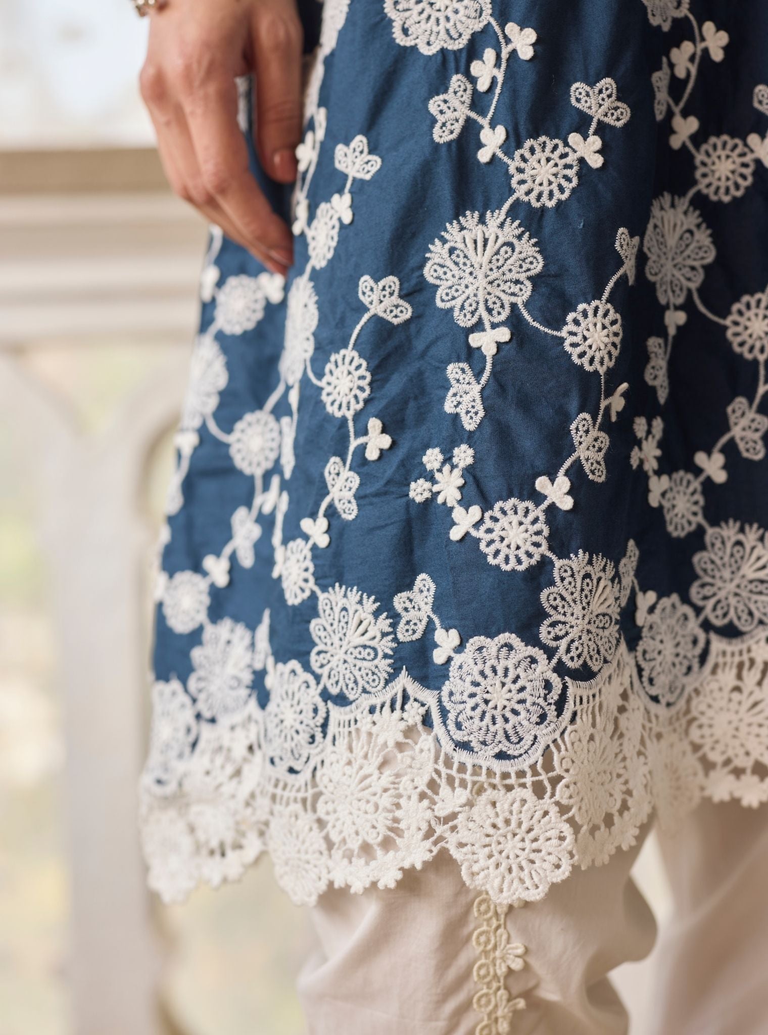 Aaranya Supima Cotton Navy Kurta Set