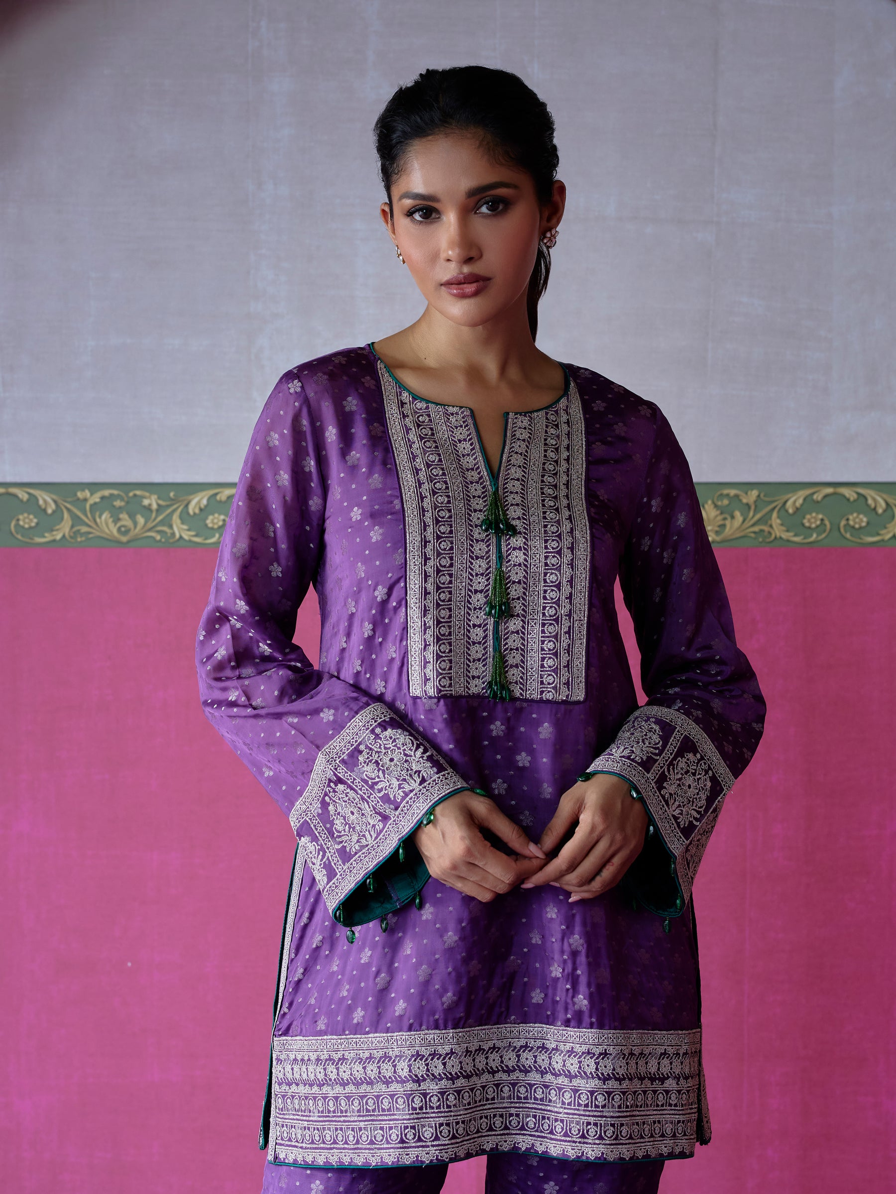 Elara Banarasi Purple Co-ord Set