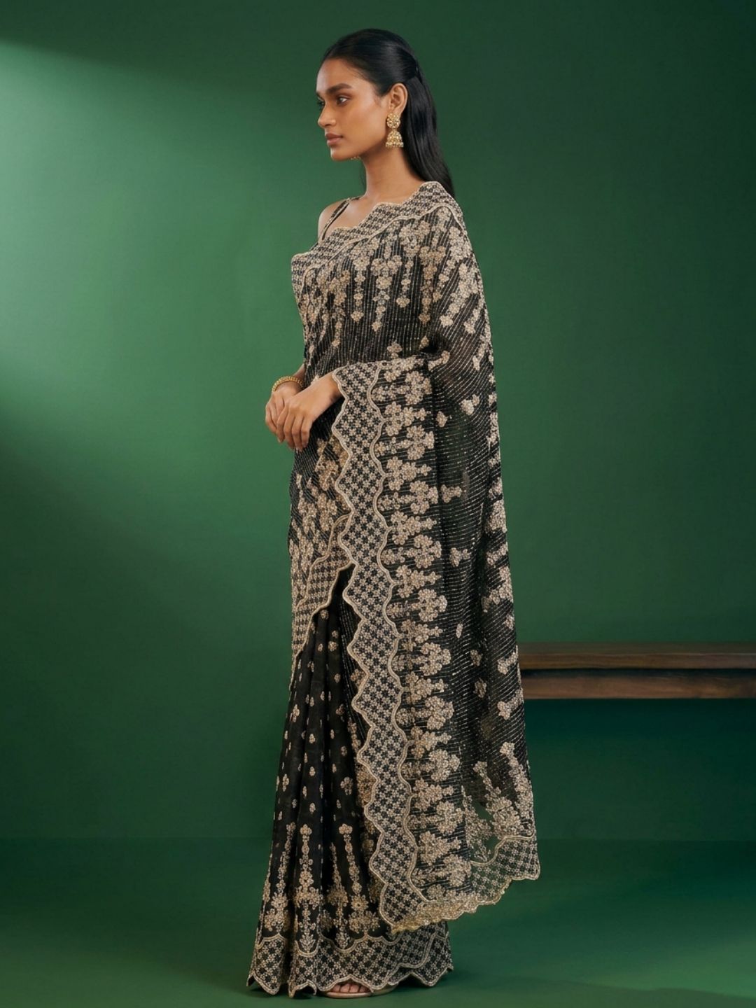 Khairiyat Banarsi + Royal Tissue Black Saree
