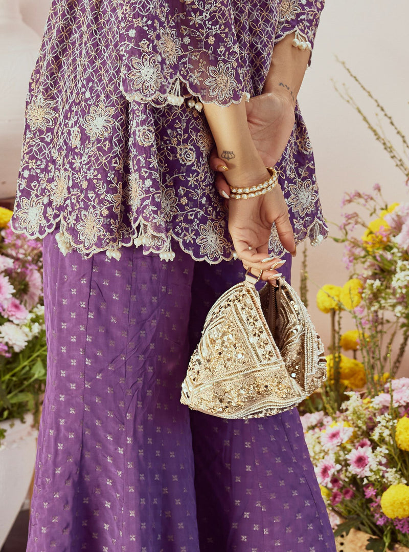 Mulmul Nora Gold Soft Pouch Bag