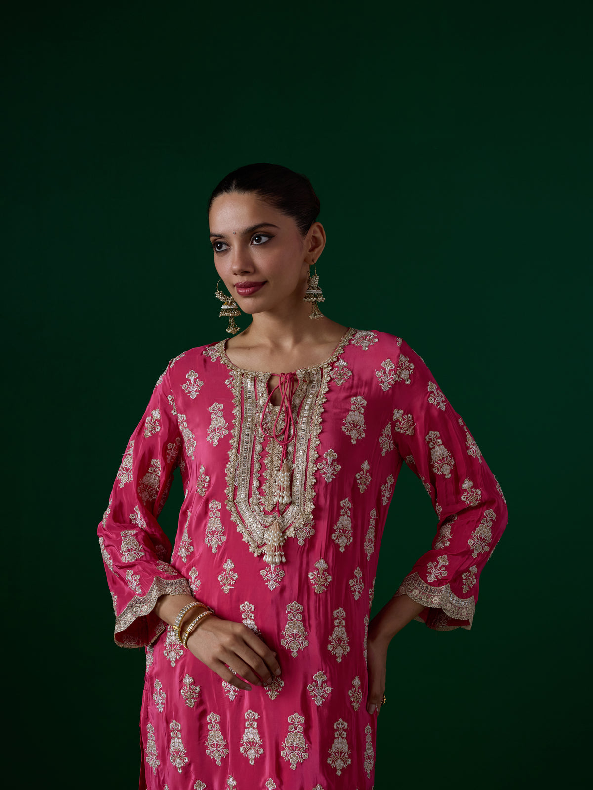 Intira Crepe Fuchsia Kurta Set
