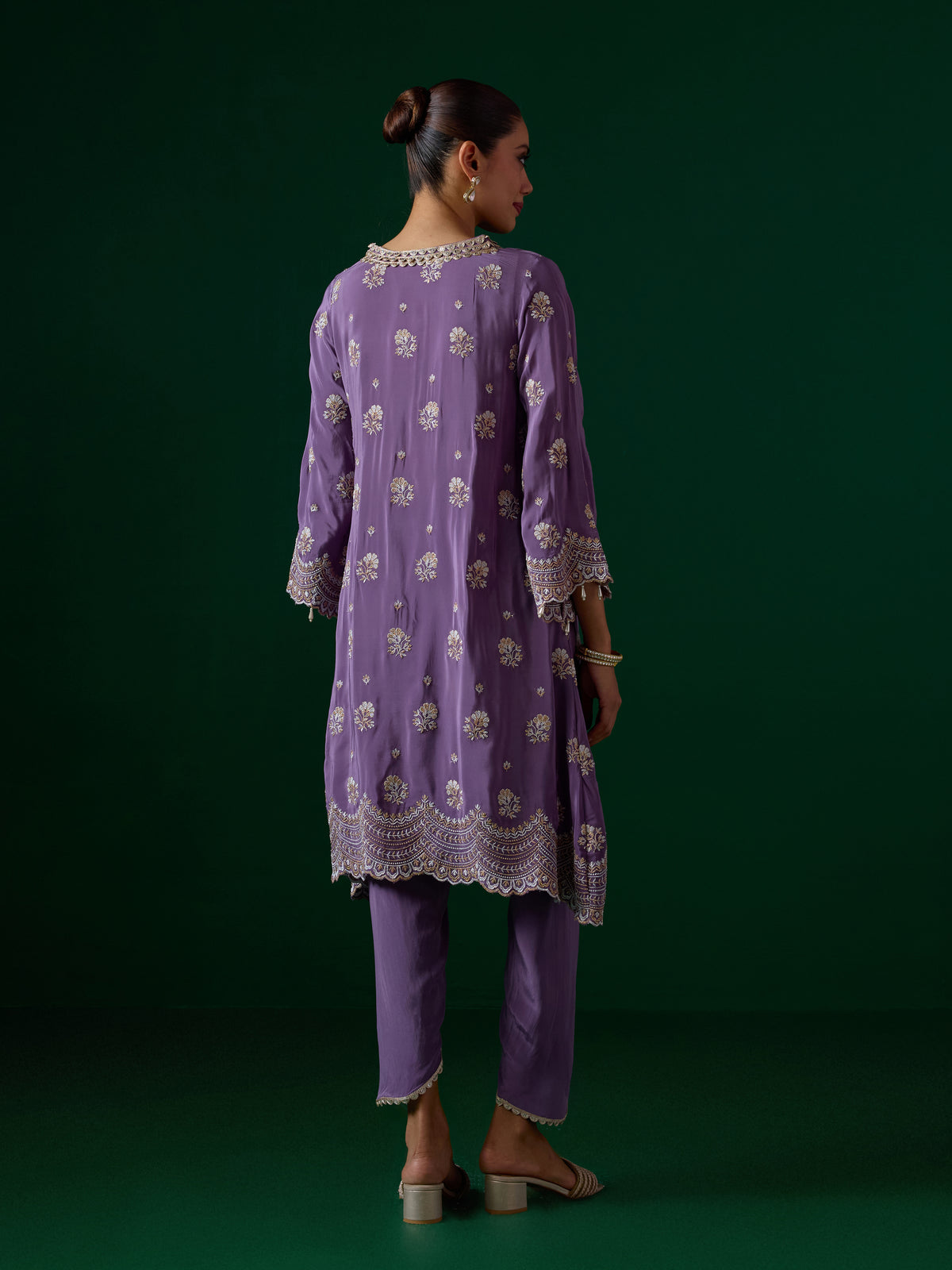 Mehar Crepe Violet Kurta Set