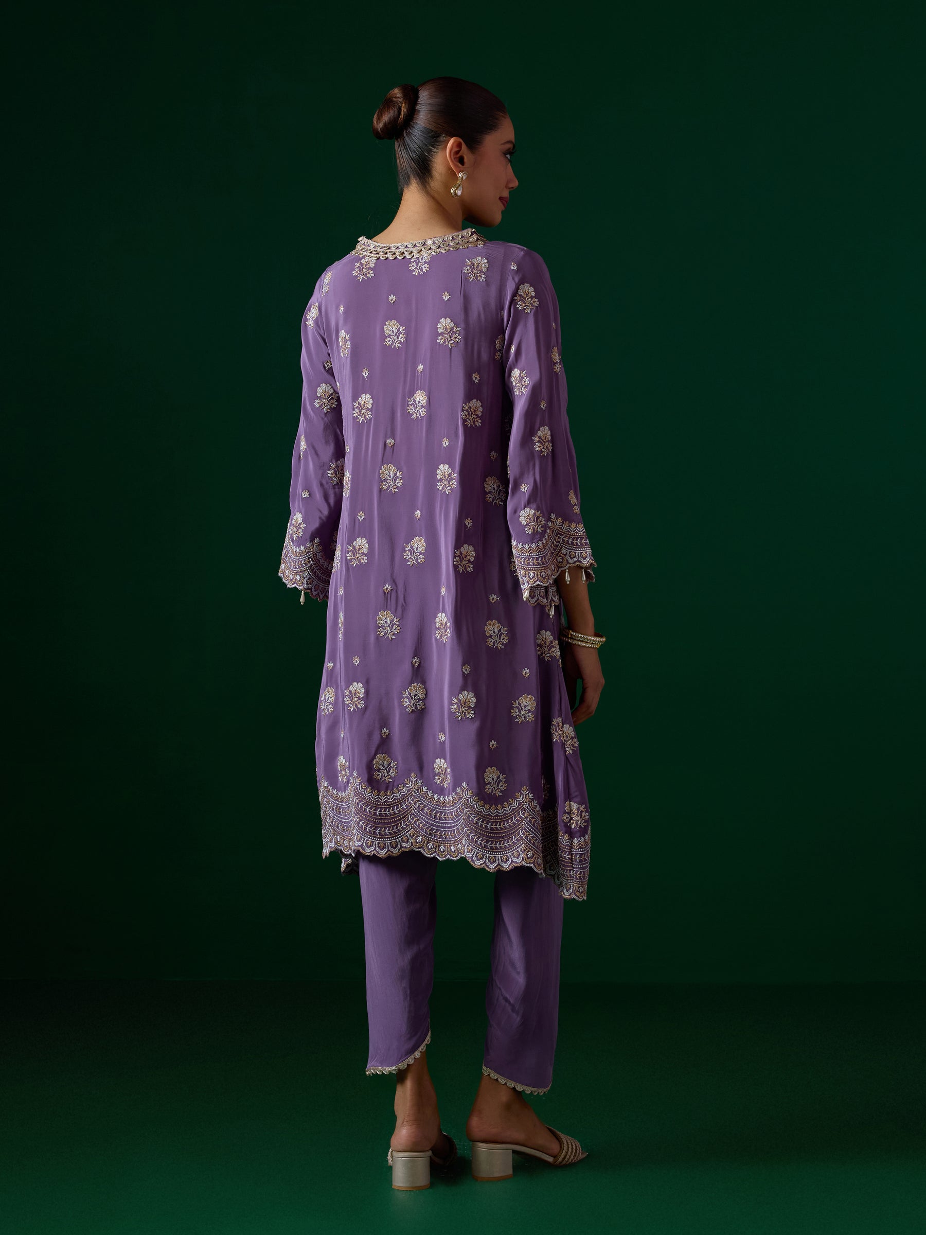 Mehar Crepe Violet Kurta Set