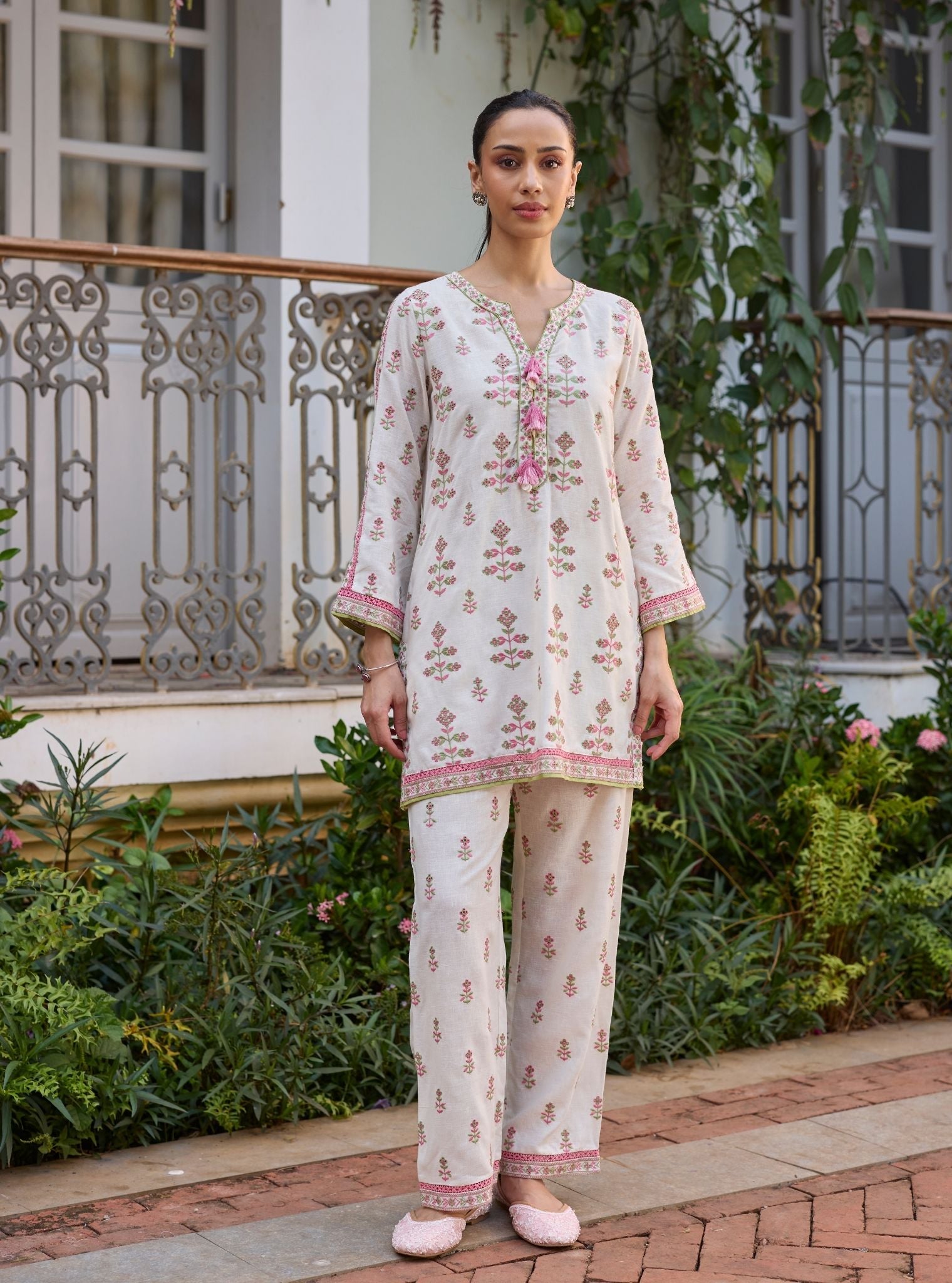Zano Linen Off White Kurta Set