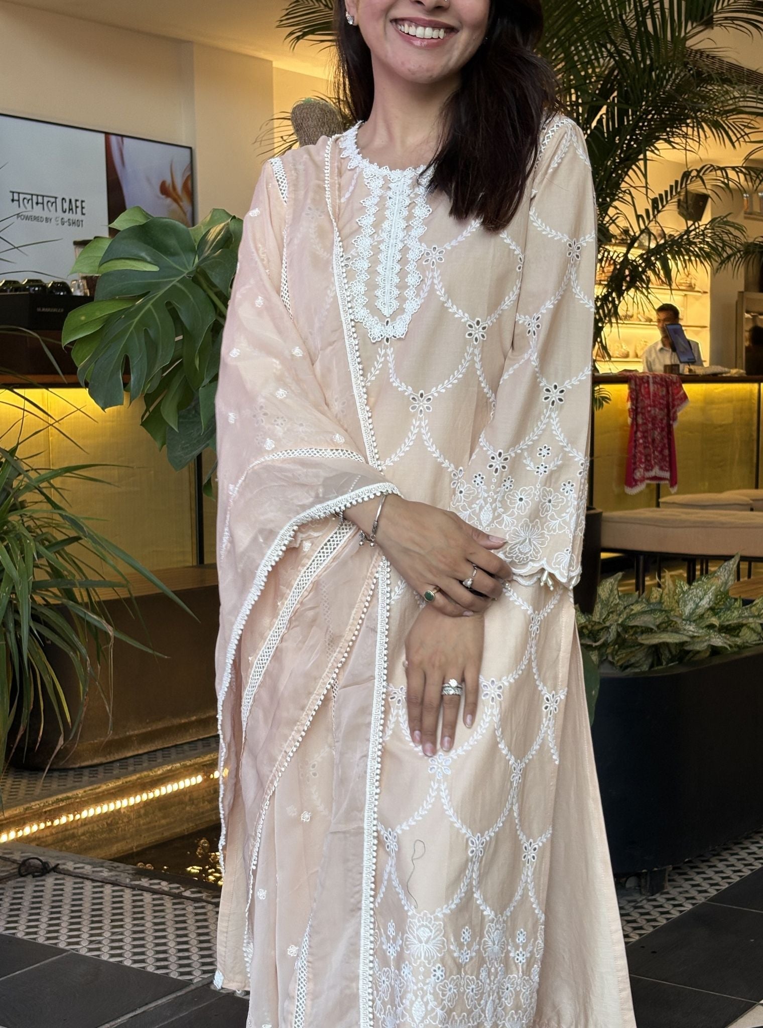 Aashay Supima Cotton Beige Kurta Set