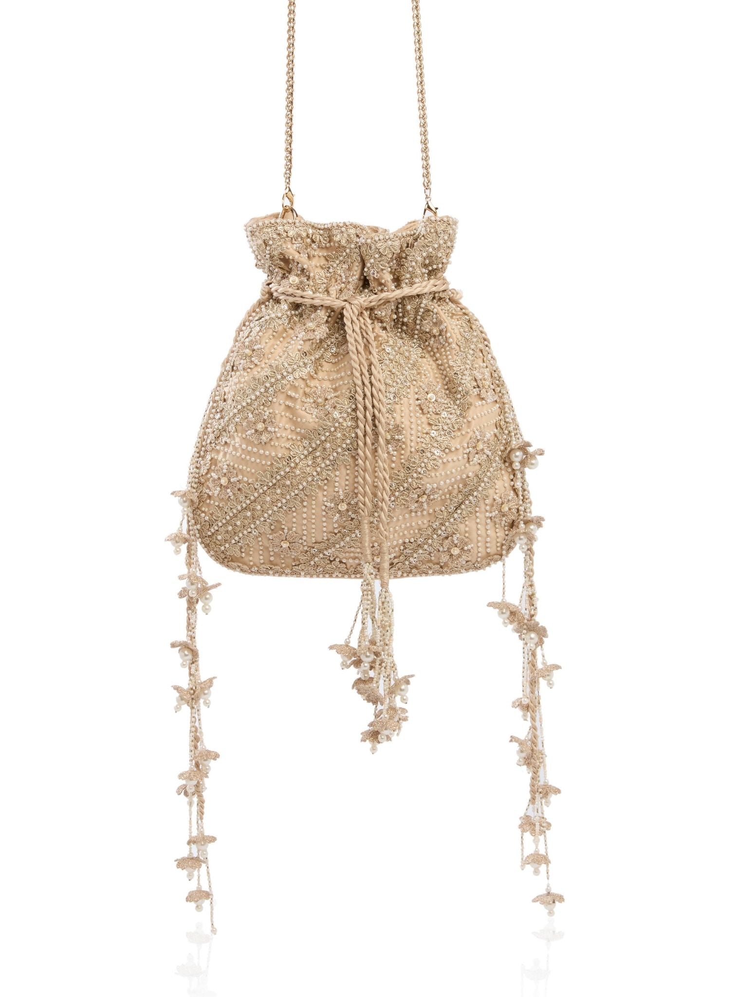 Blooming Dale Light Gold Potli Bag