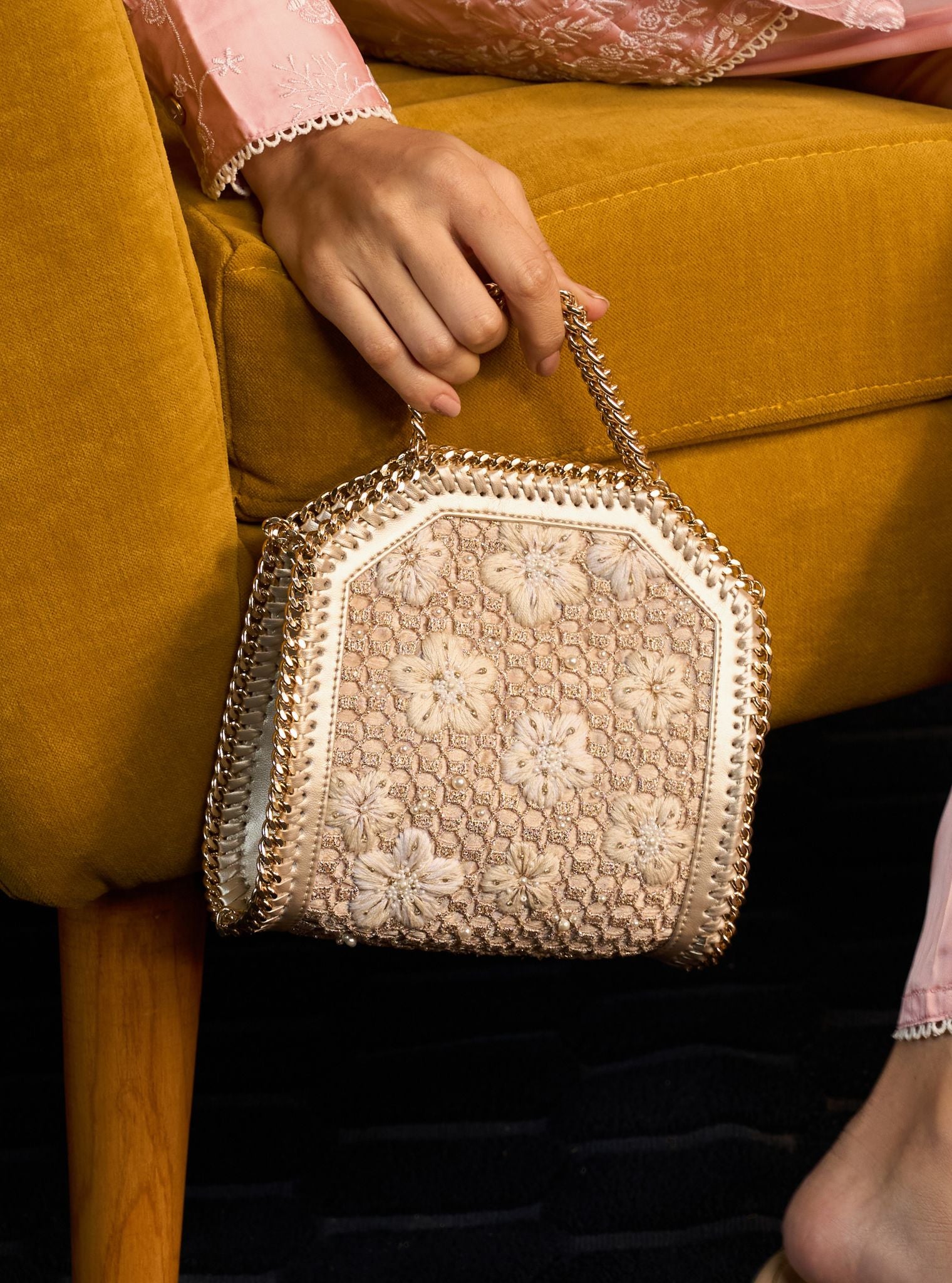 Sabrina Light Gold Handbag