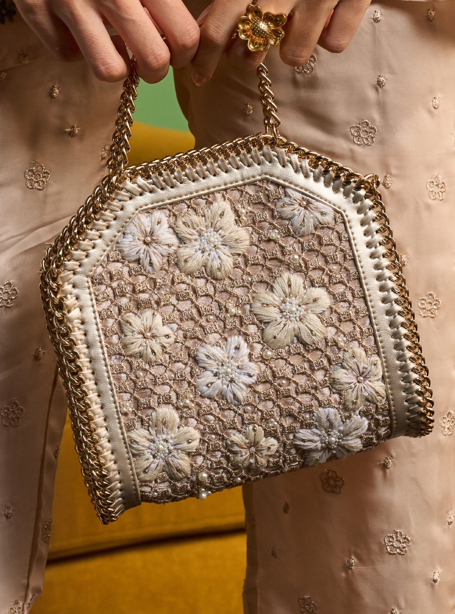 Sabrina Light Gold Handbag