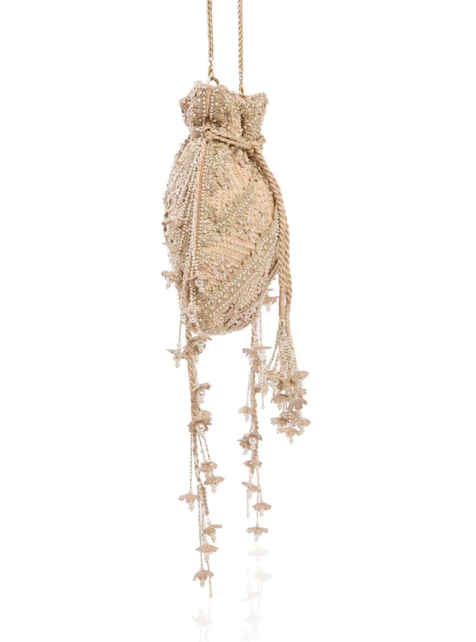Blooming Dale Light Gold Potli Bag