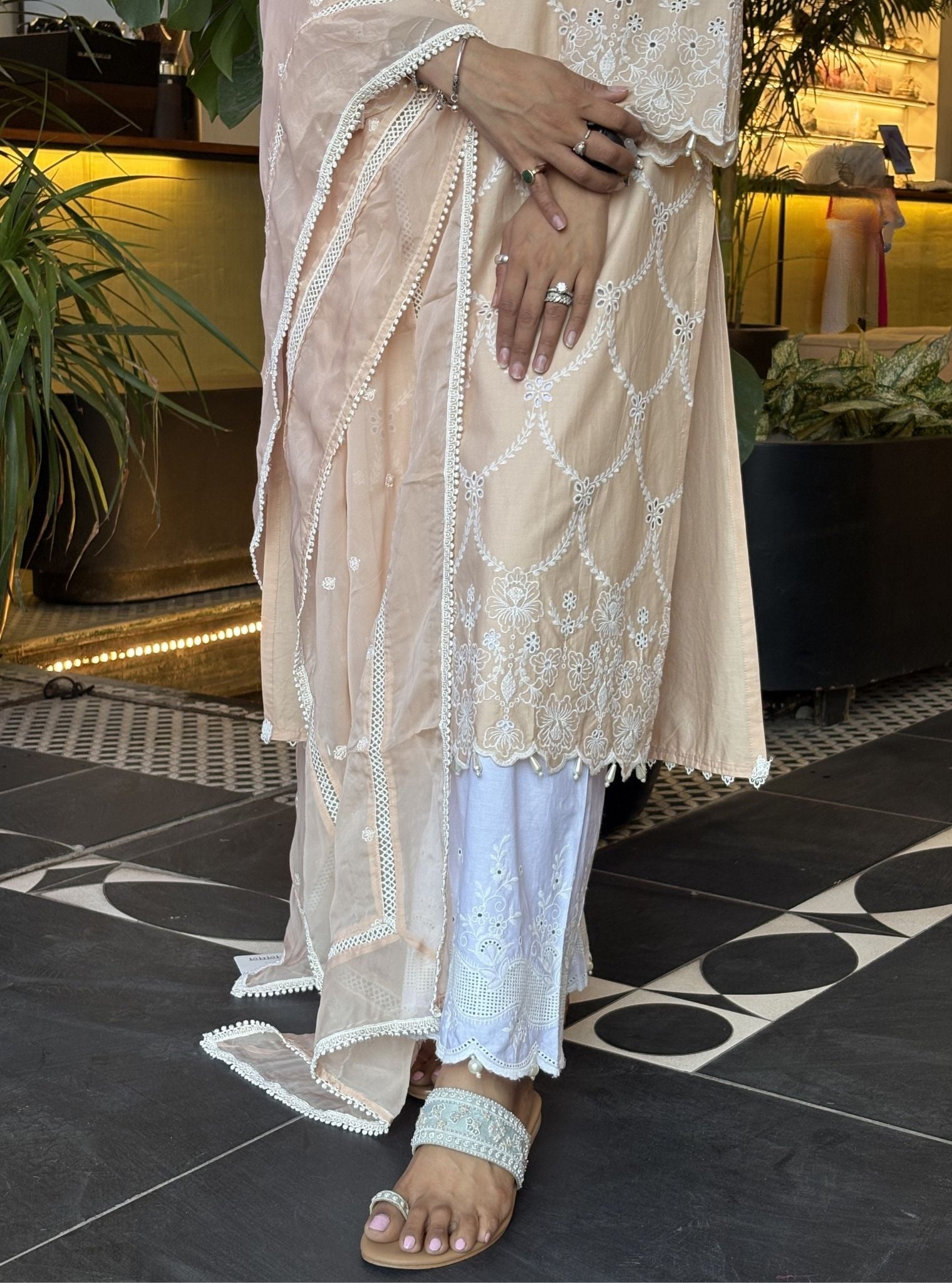 Aashay Supima Cotton Beige Kurta Set