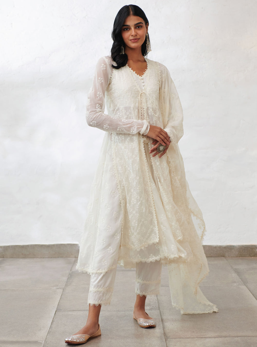 Eirlys Organza Off White Kurta Set