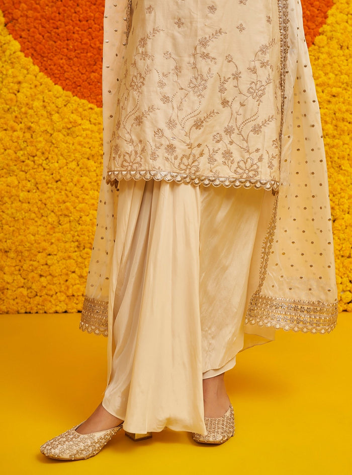 Vipas Organza Off White Kurta with Salwar Set