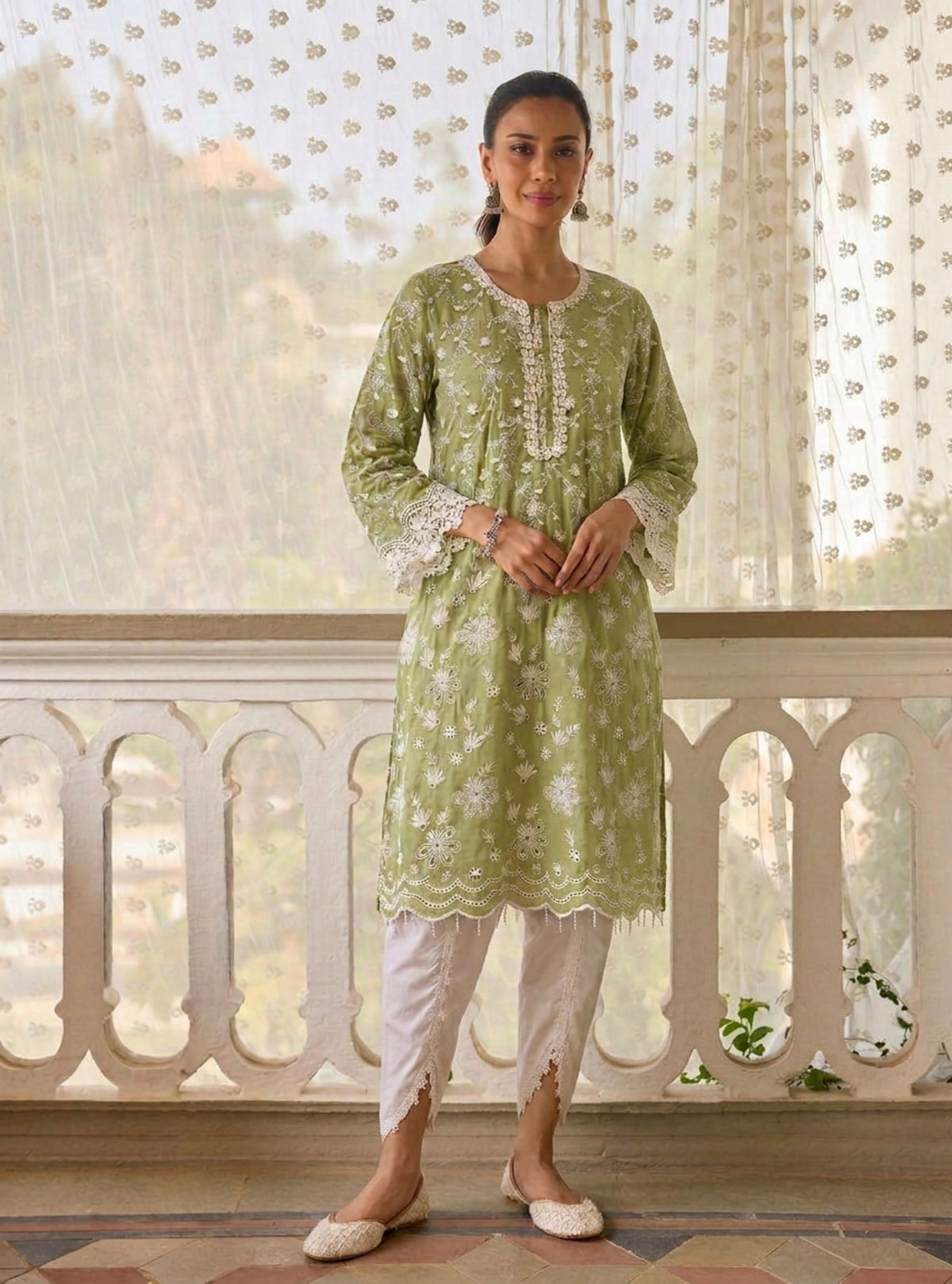 Baybreeze Supima Cotton Green Kurta Set