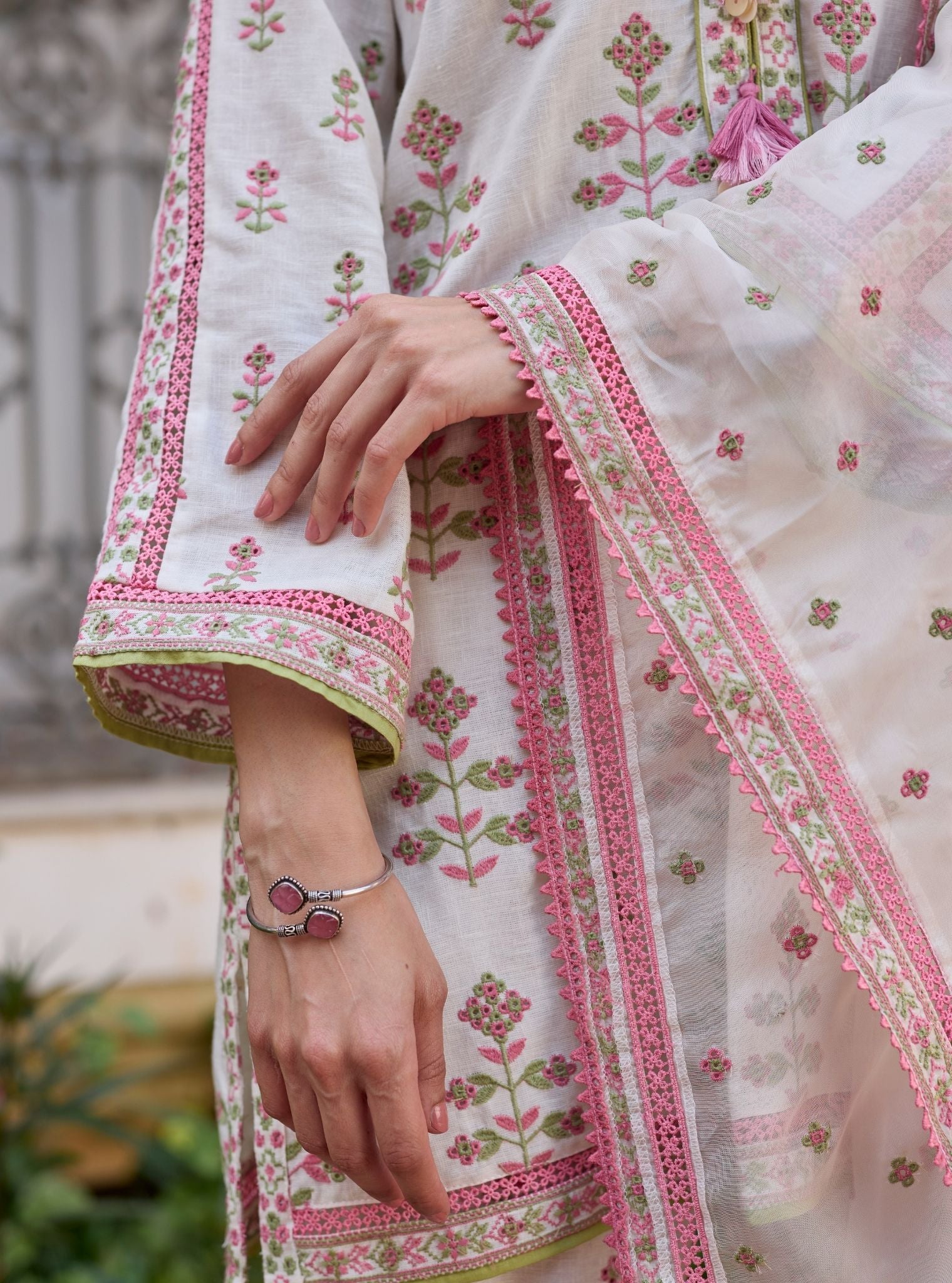 Zano Linen Off White Kurta Set