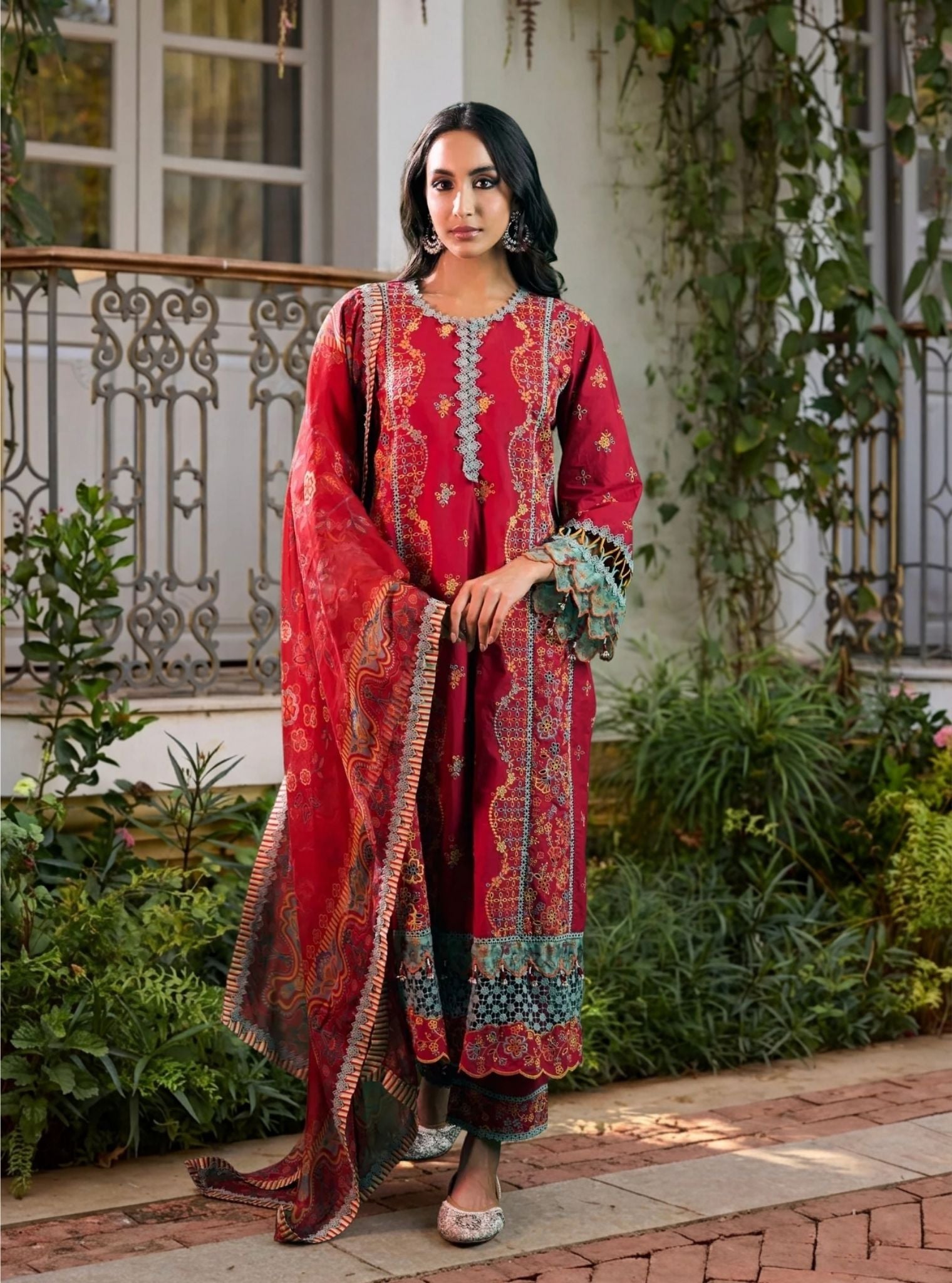 Risa Supima Cotton Red Kurta Set