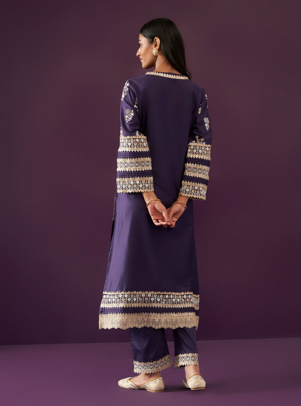 Nalin Pima Satin Light Blue Kurta Set