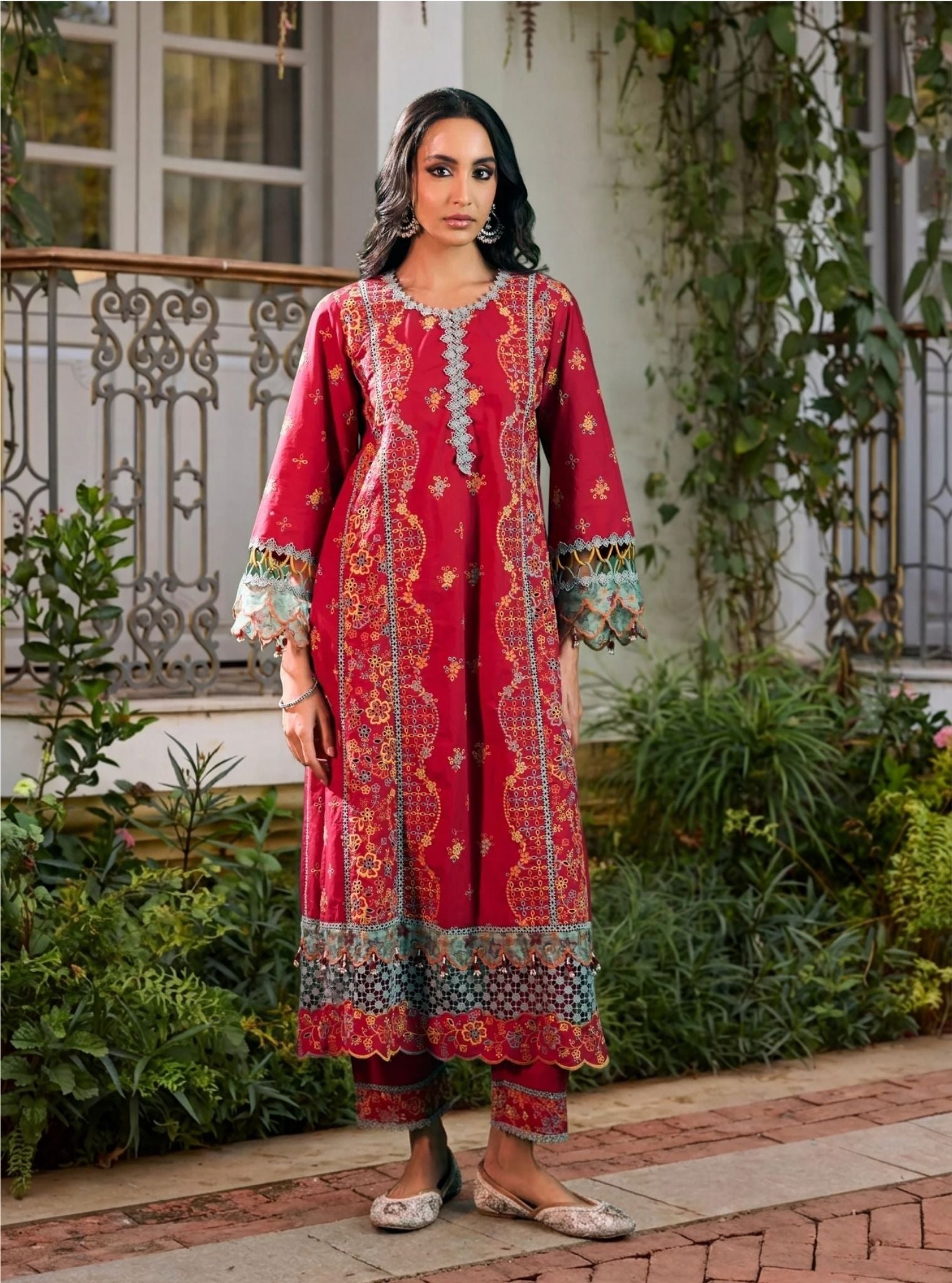 Risa Supima Cotton Red Kurta Set