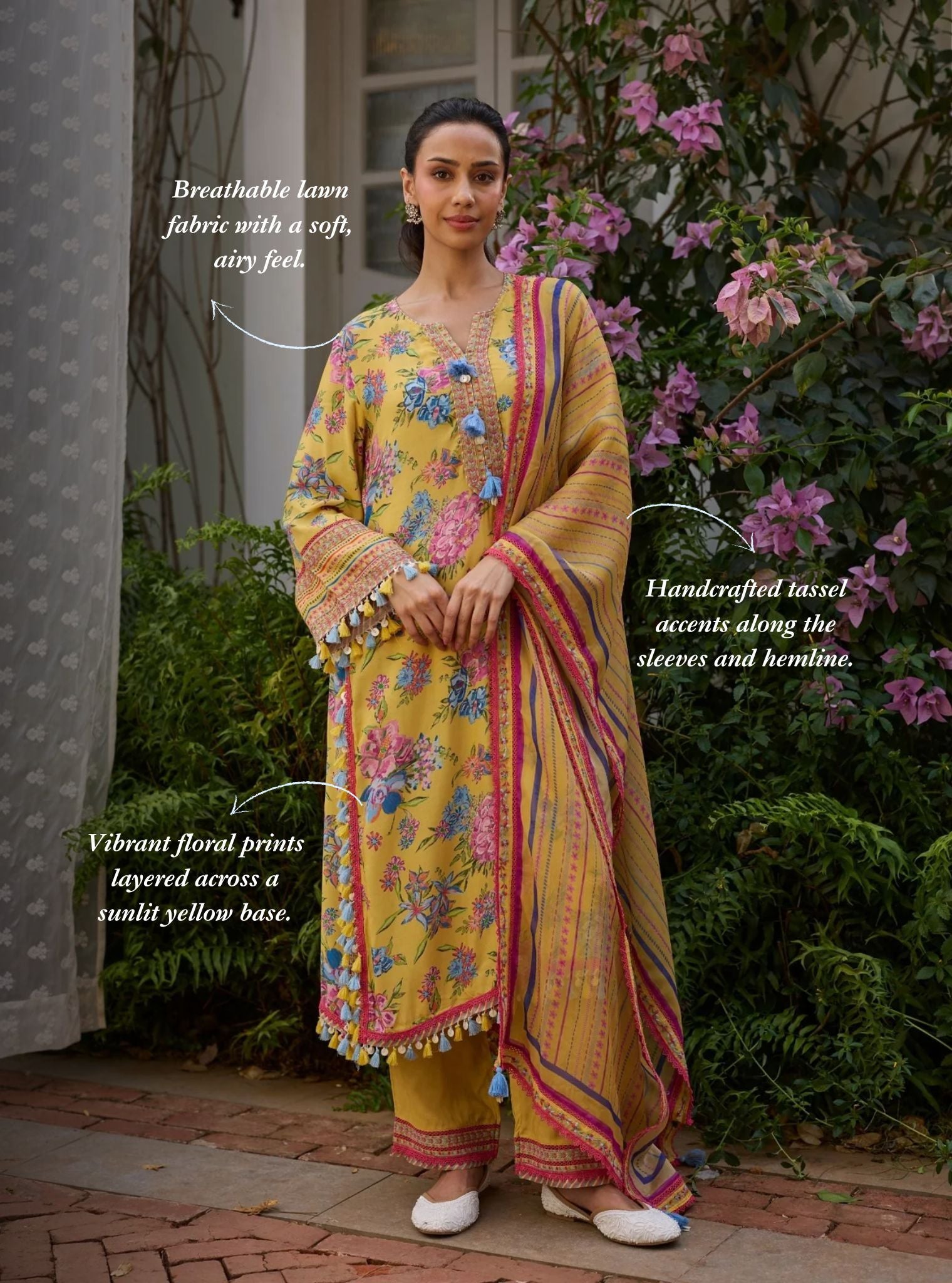 Savaan Lawn Yellow Kurta Set