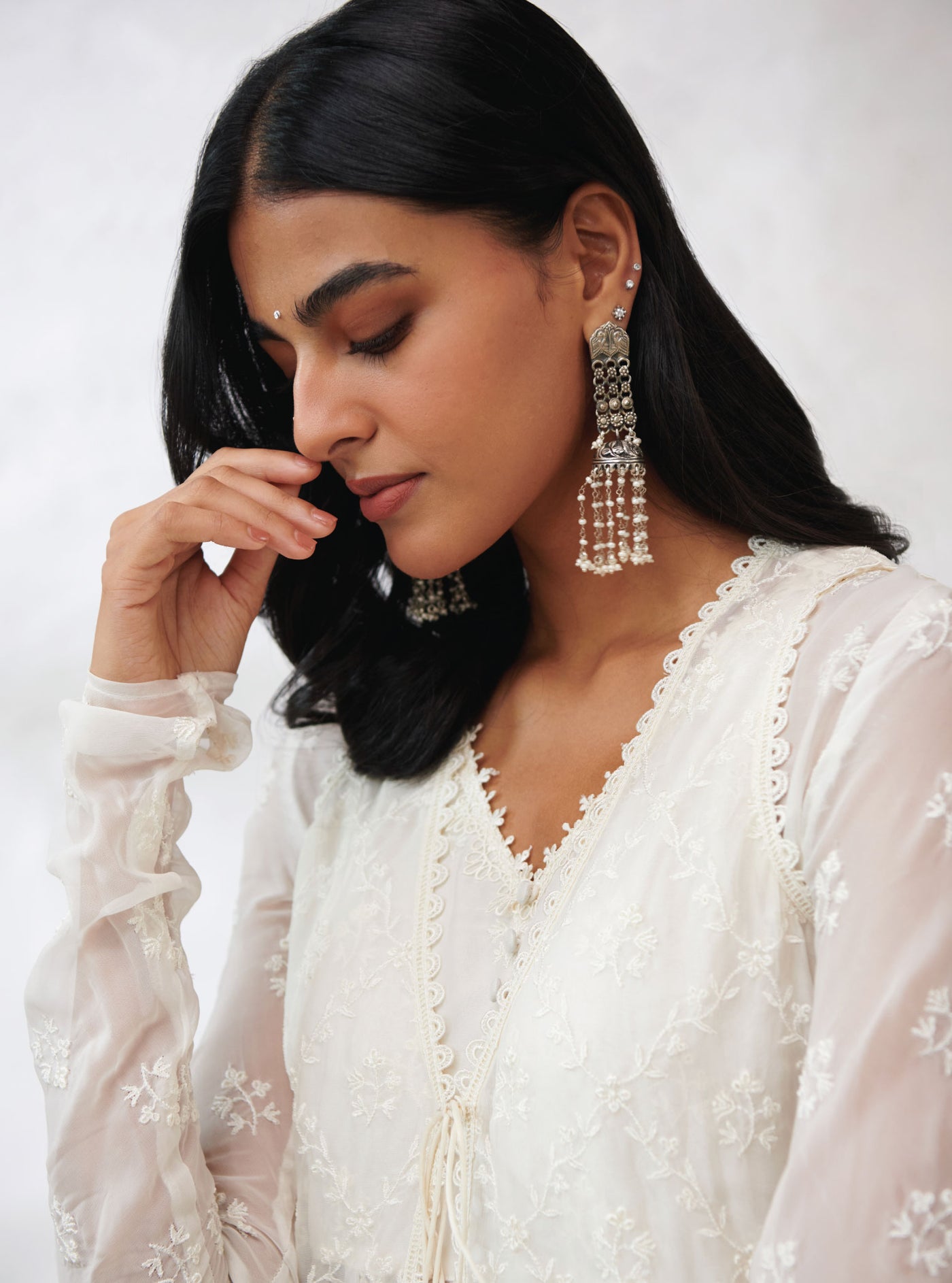 Mulmul Organza Antrim Off White Dupatta main image 1